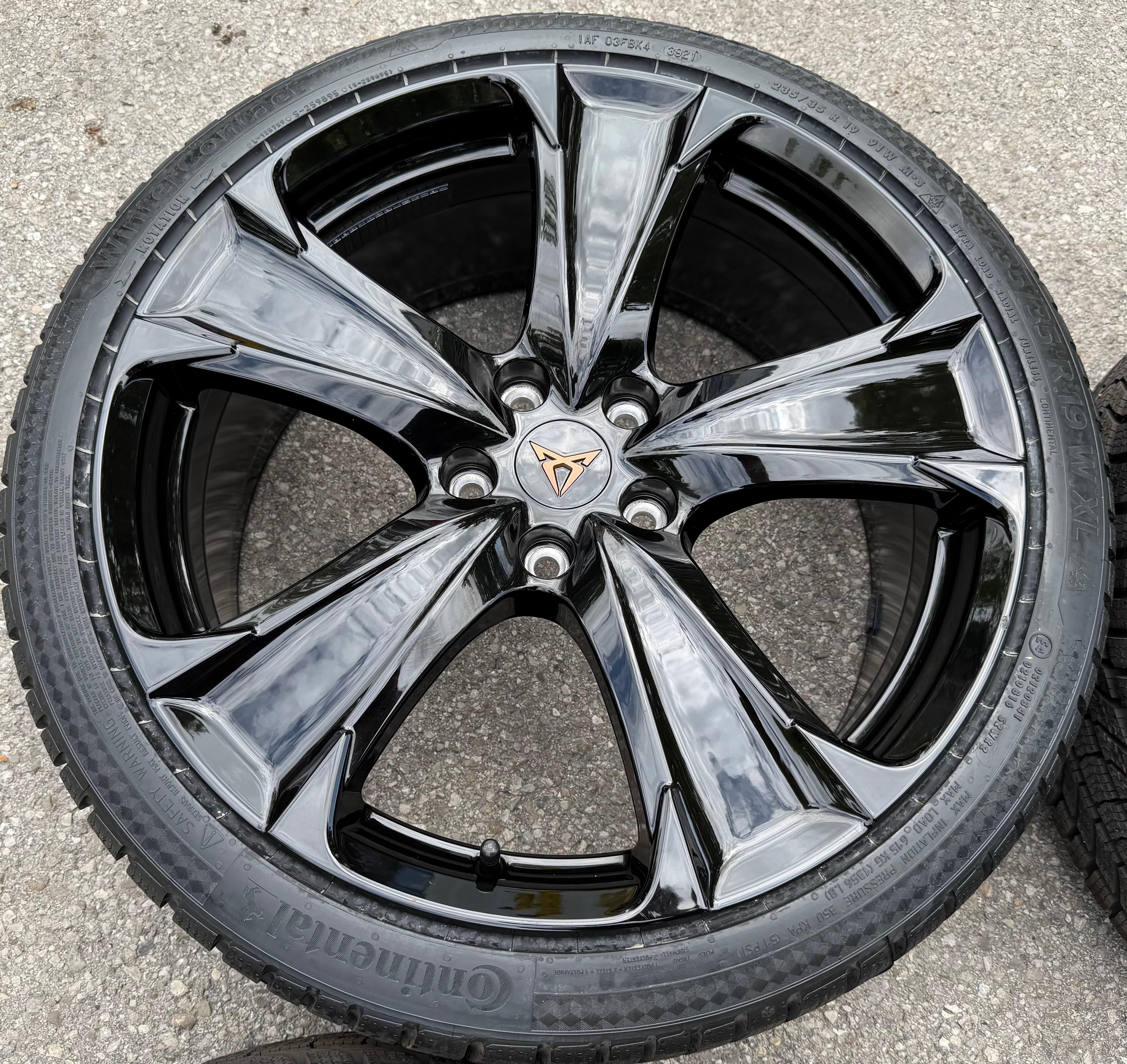 4 Original 19" Alu Winterräder Seat Leon Cupra 5FA601025F Schwarz NEU Continental
