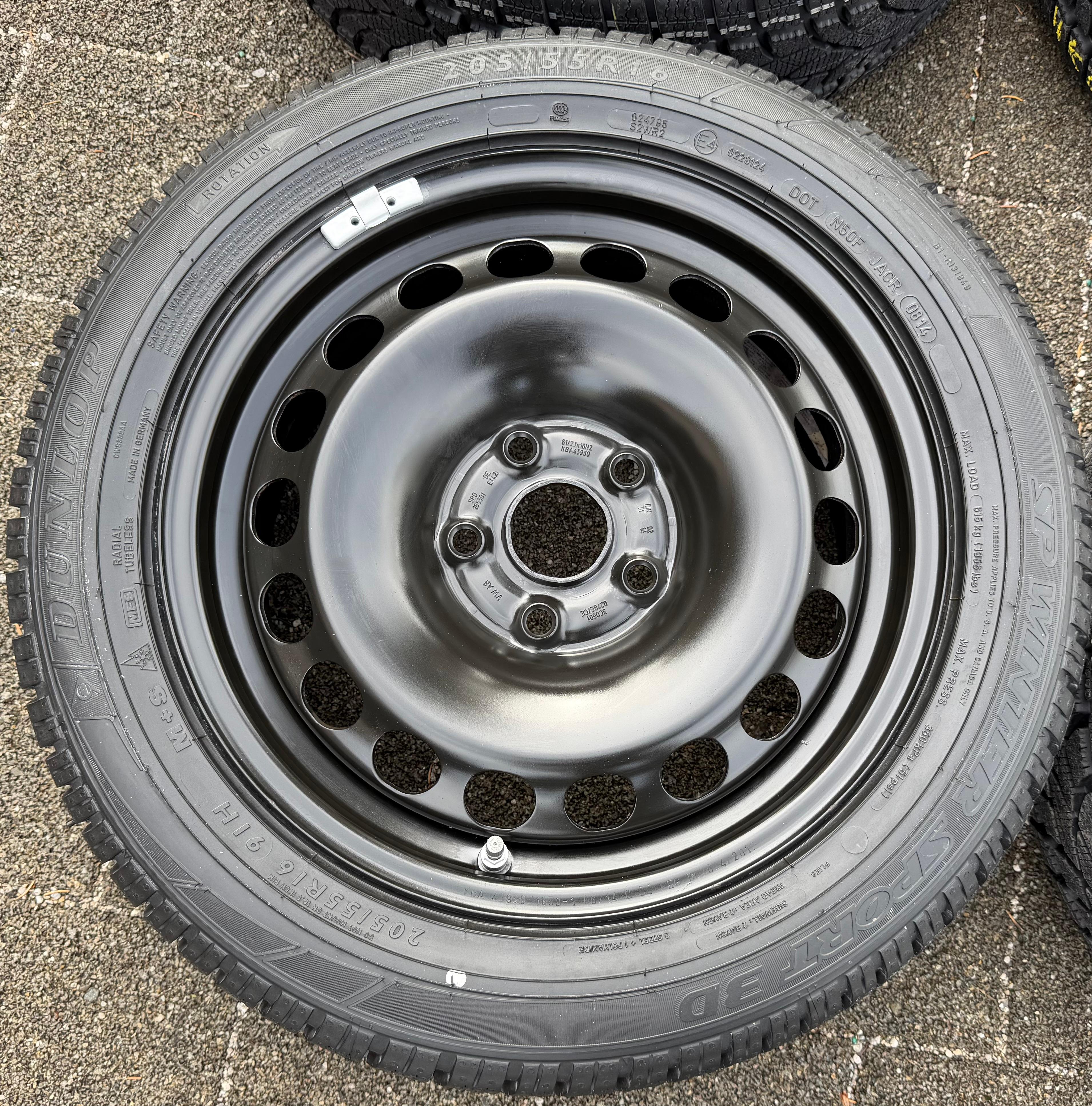 4 Winterräder VW Passat 3C Eos 1F Scirocco 13 205/55R16 91H 3C0601027BE Dunlop