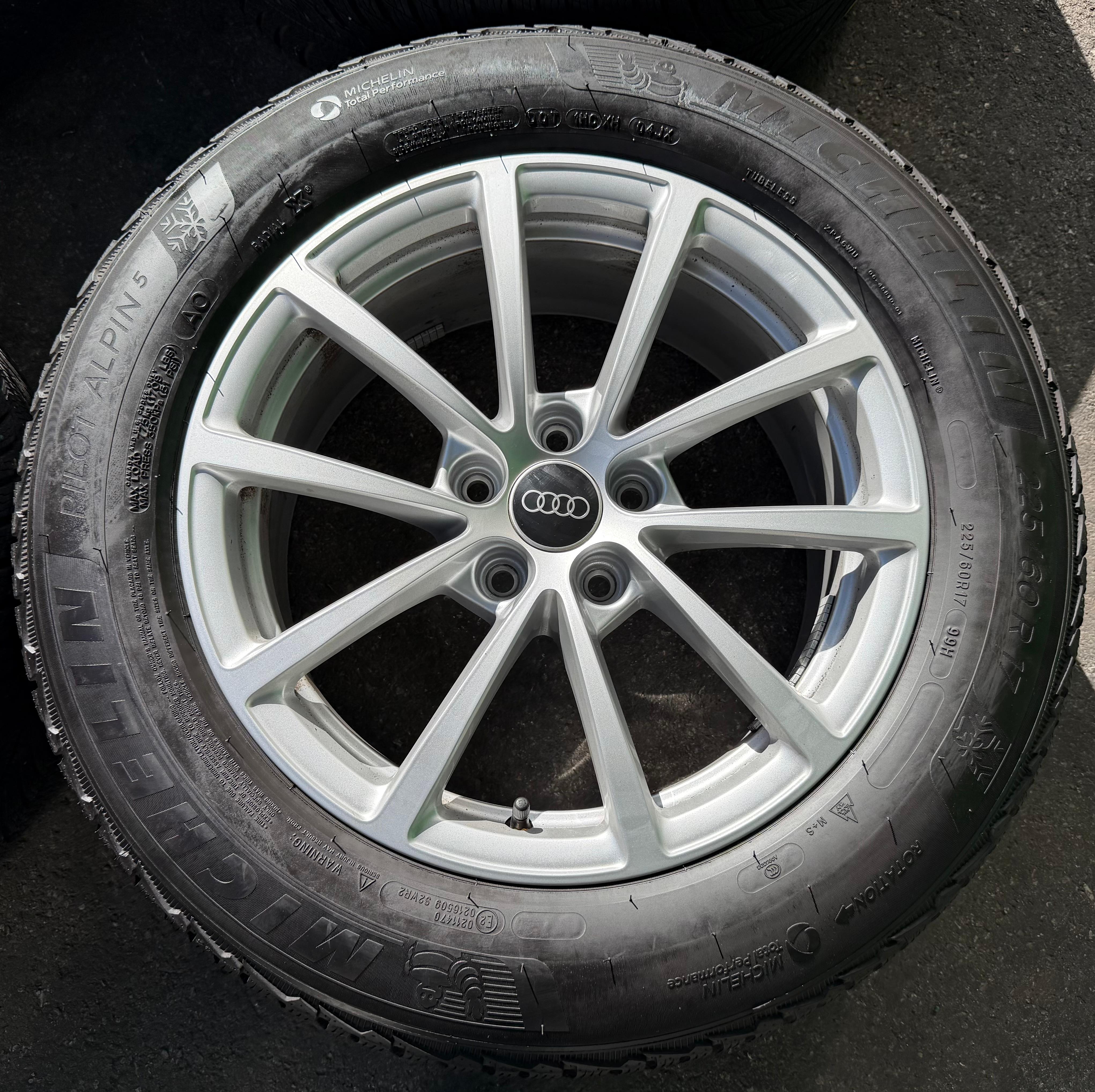 4 roues hiver en aluminium d’origine 17" Audi A6 4K C8 F2 225/60R17 99H 4K0601025 Michelin