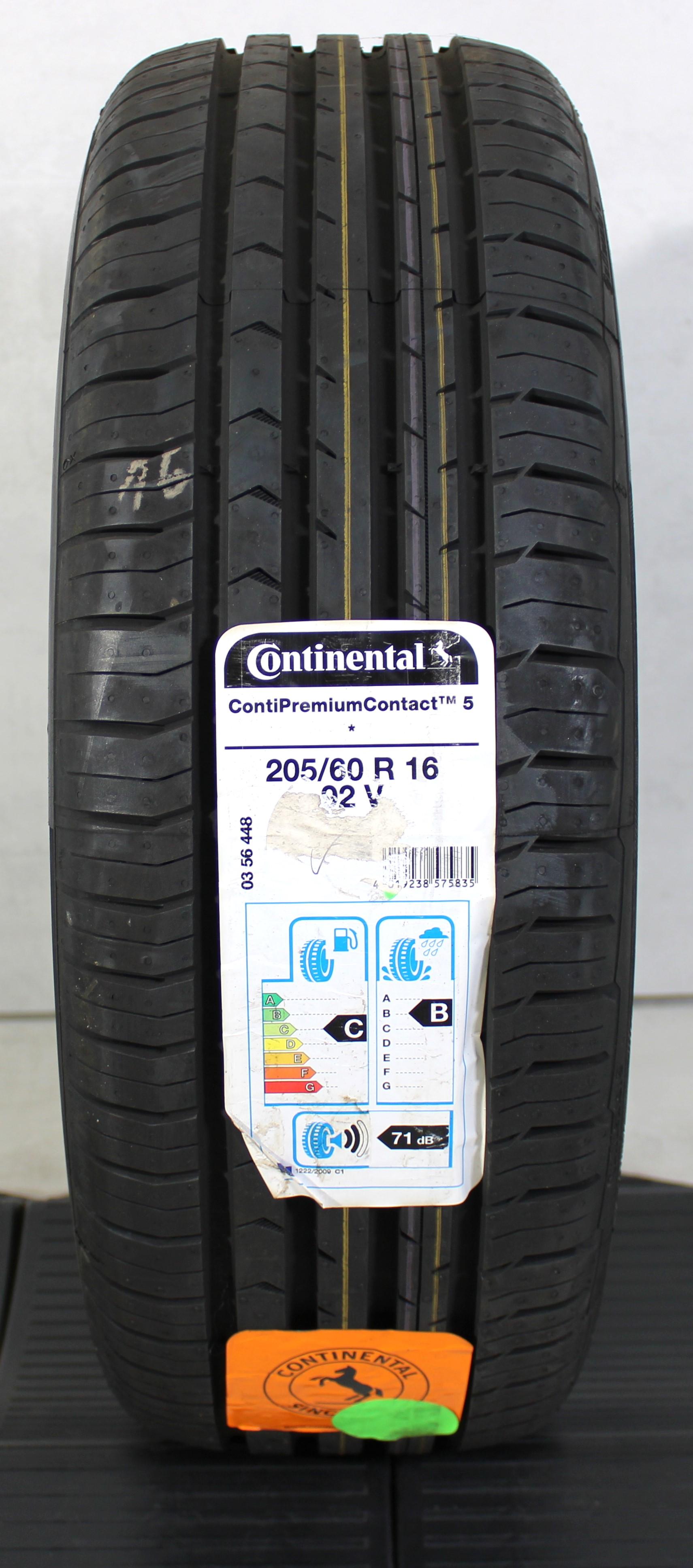 1 x 205/60R16 92V Sommerreifen Continental Premium Contact 5 NEU 2016 *