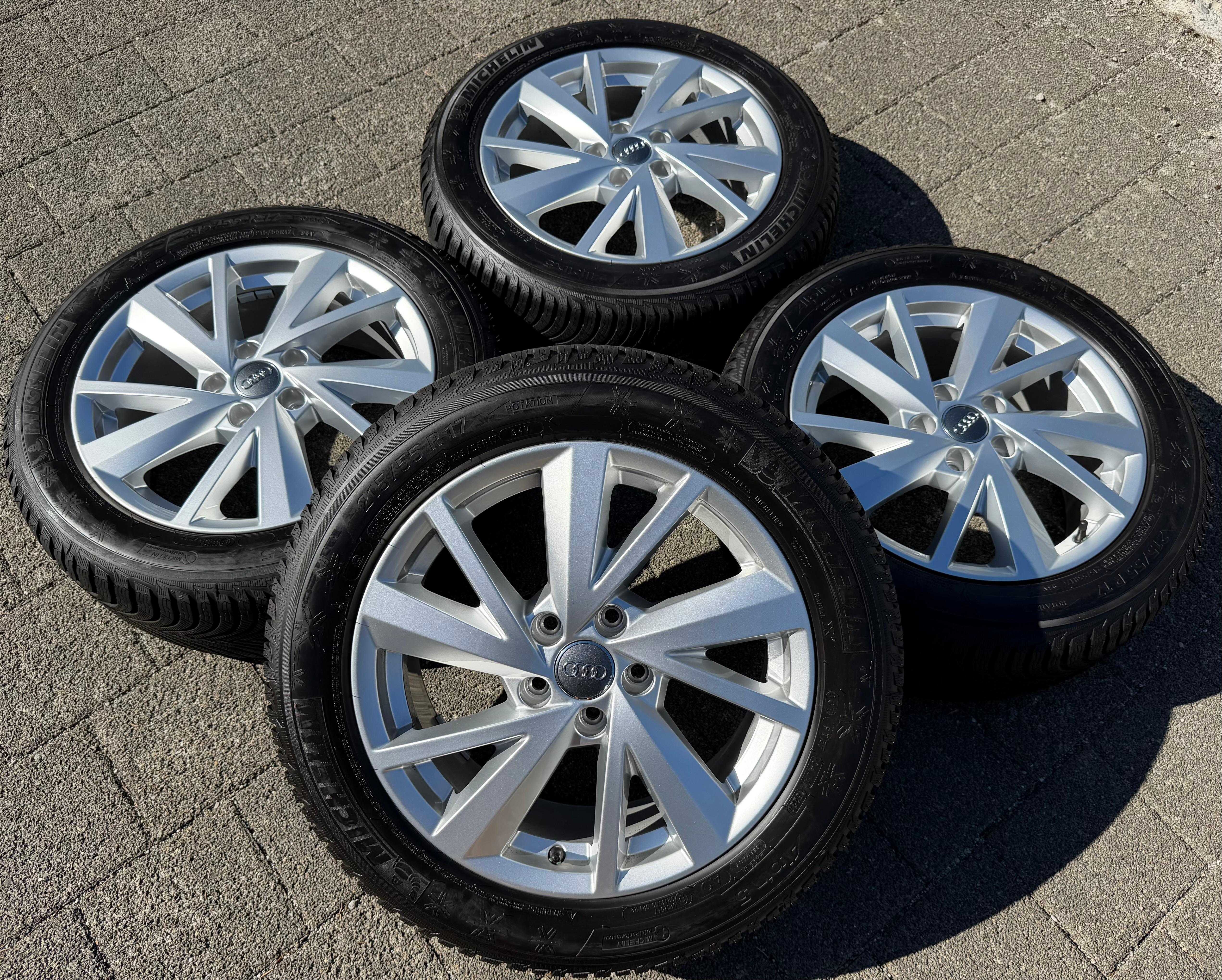 4 ruedas de invierno de aleación originales de 17" para Audi Q2 215/55R17 94V Michelin 8MM