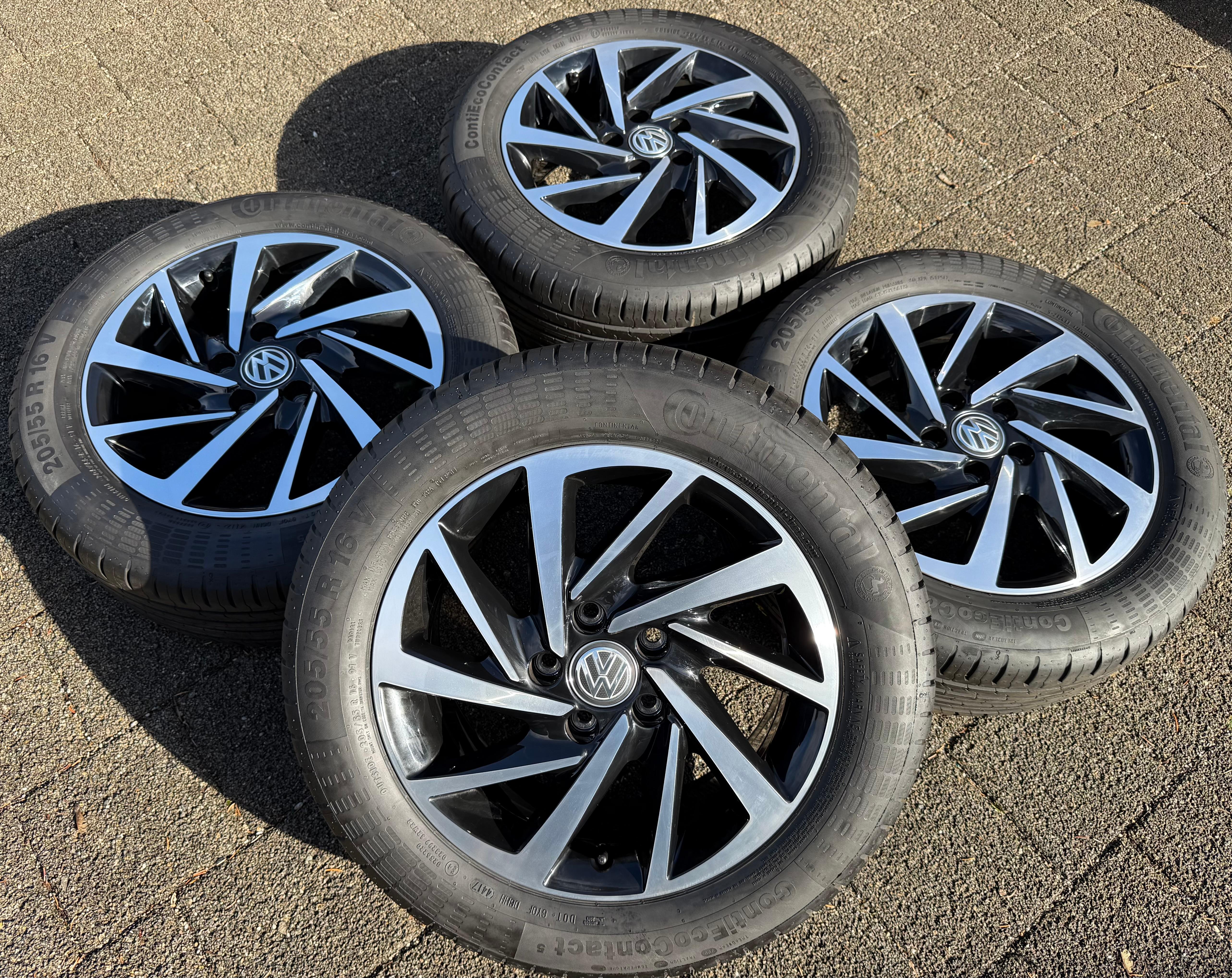 4 Original 16" Alu Sommerräder VW Golf VII 7 AU AUV 5G0601025DS Woodstock 205/55R16 91V