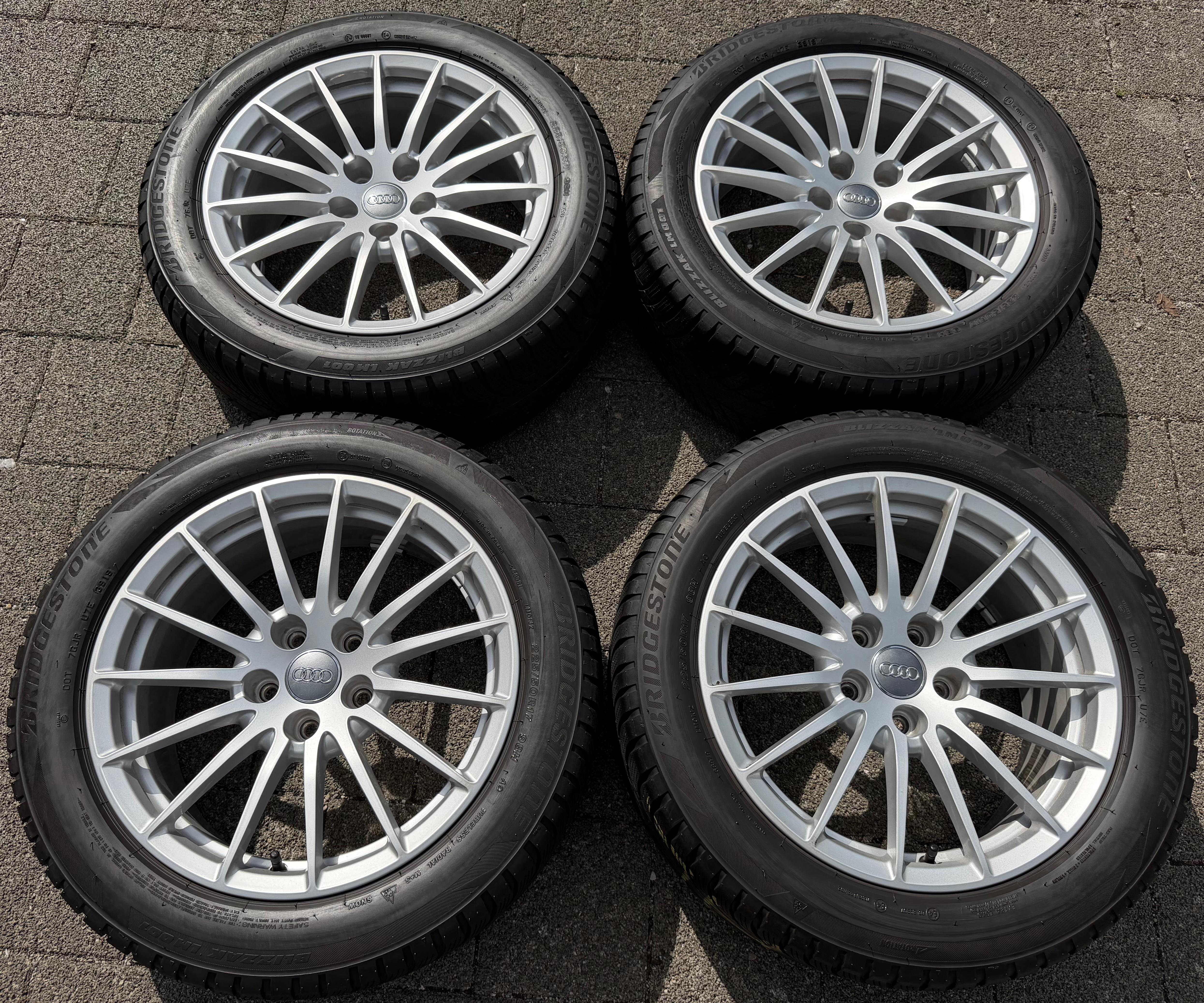 4 Original 17" Alu Winterräder Audi A5 F5 8W 225/50R17 98H 8W0601025AE Bridgestone