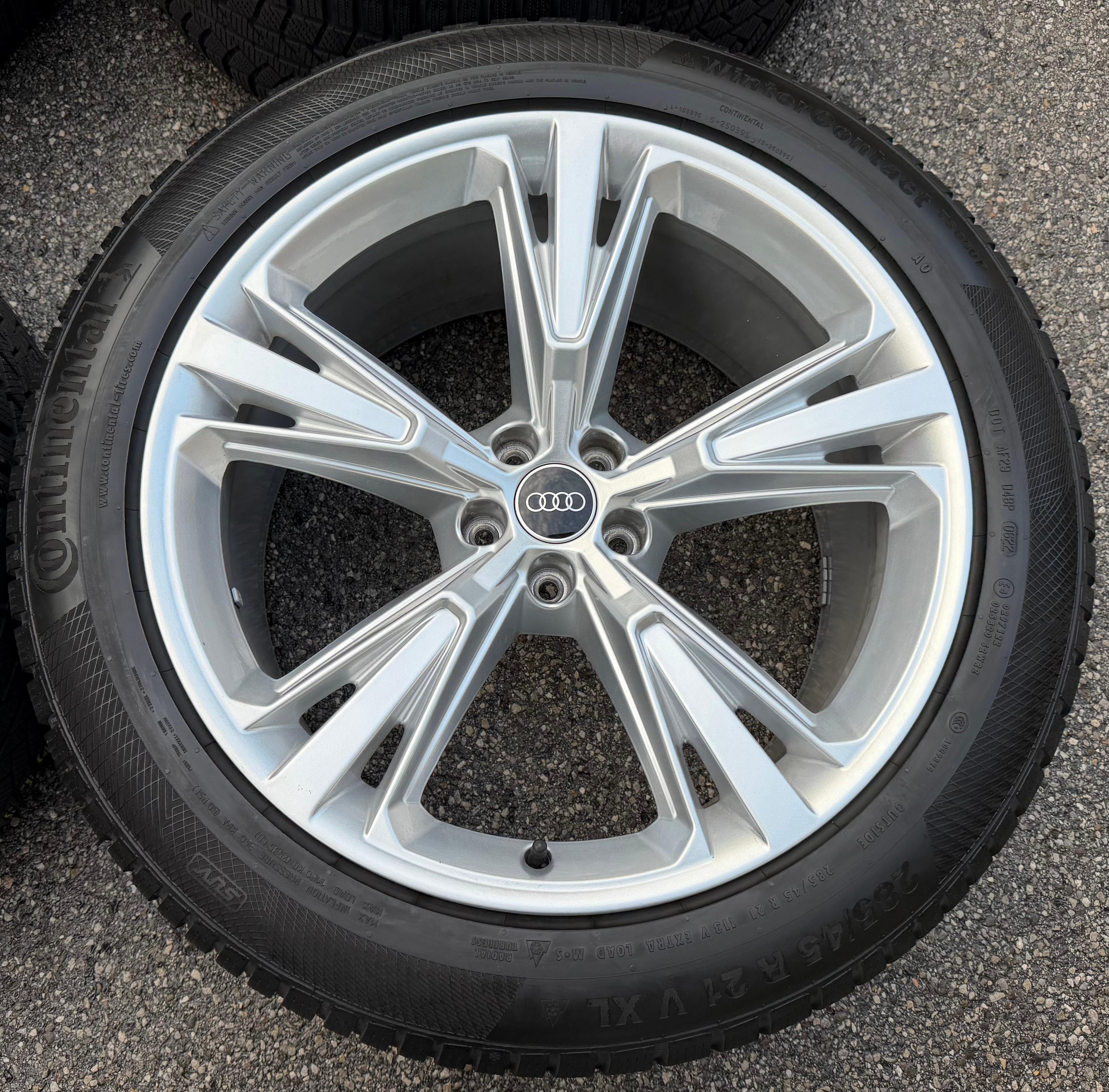 4 ruedas de invierno de aleación originales de 21" para Audi Q8 SQ8 4M 4M8601025H 285/45R21 113V Continental