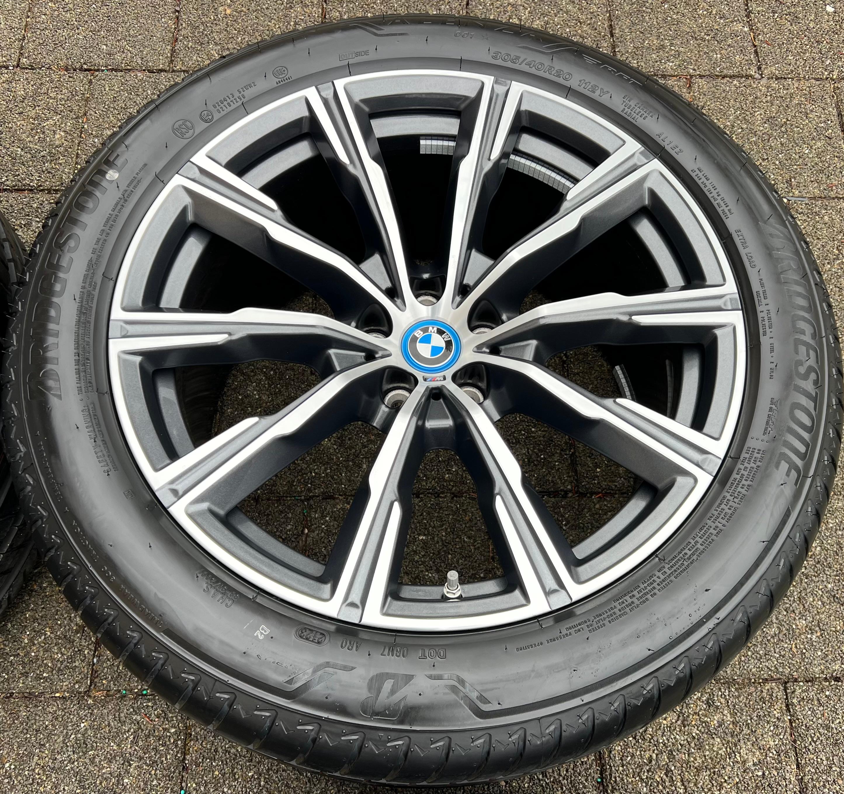 4 CERCHI ESTIVI ORIGINALI IN ALLUMINIO DA 20" BMW X5 G05 X6 G06 STYLING M740 275/45R20 110Y 305/40R20 112Y