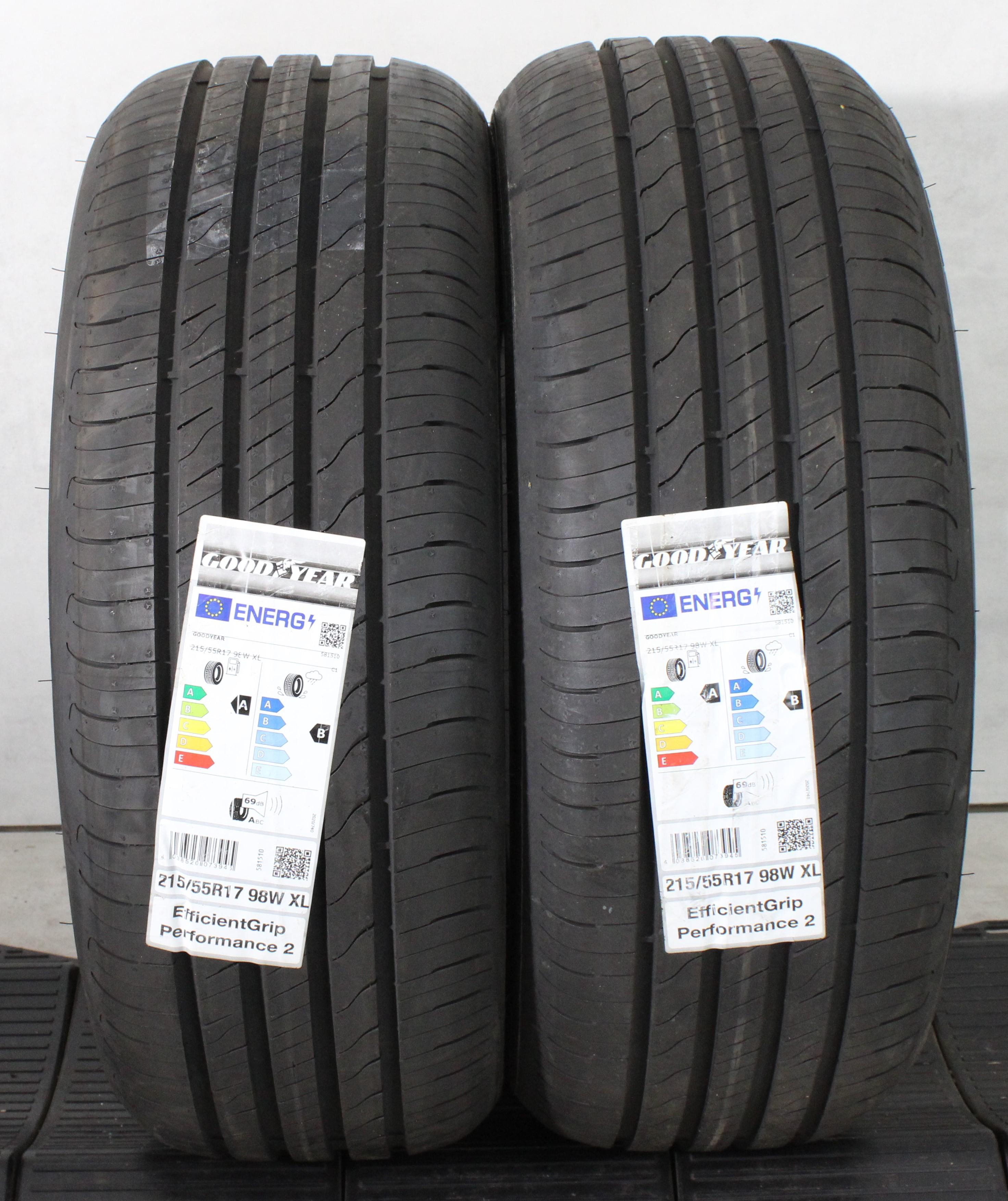 2 x 215/55R17 98W Sommerreifen Goodyear Efficient Grip Performance 2 NEU 2021