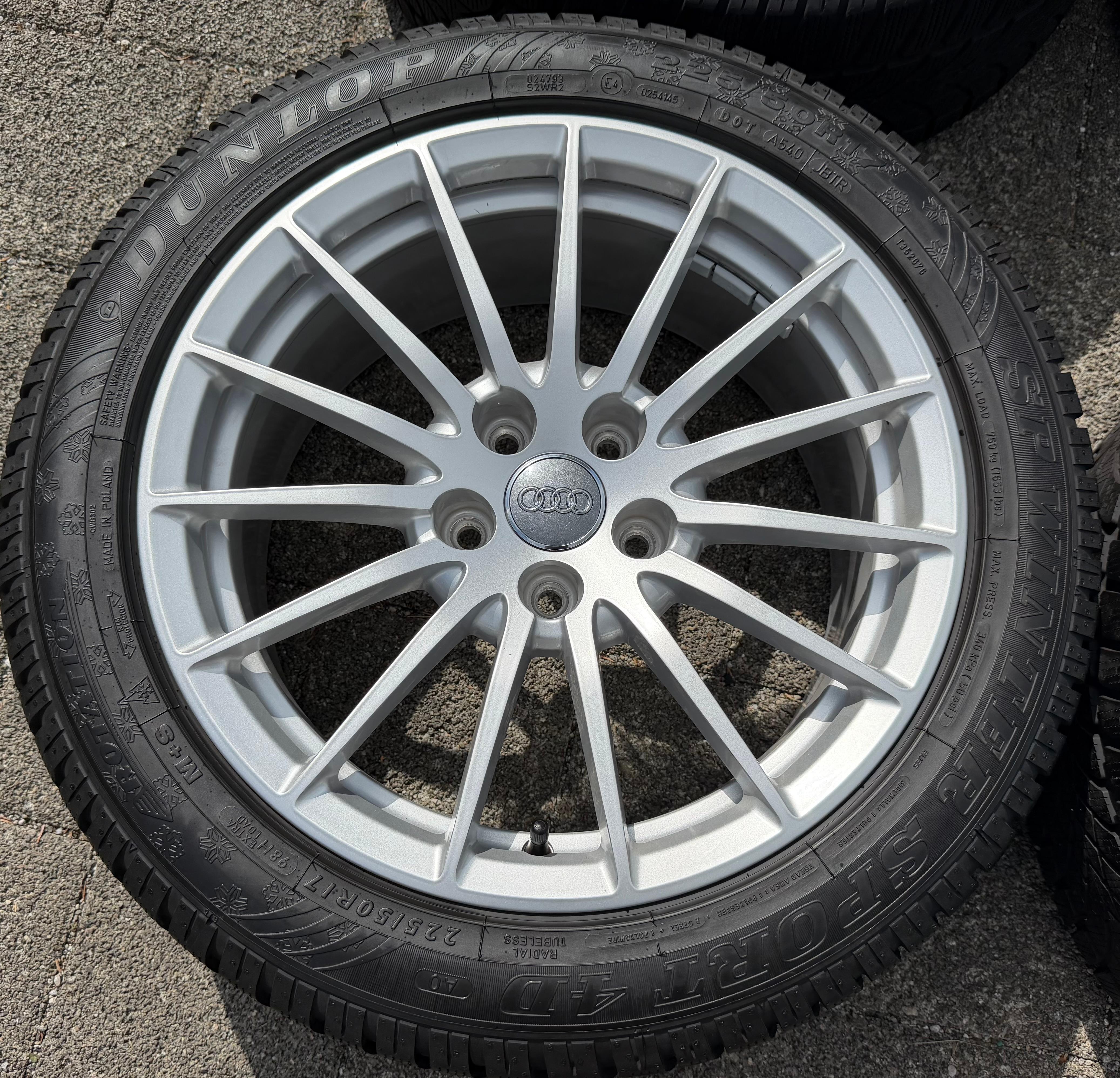 4 ORIGINAL 17" ALU WINTERRÄDER AUDI A5 F5 8W 225/50R17 98H 8W0601025AE DUNLOP