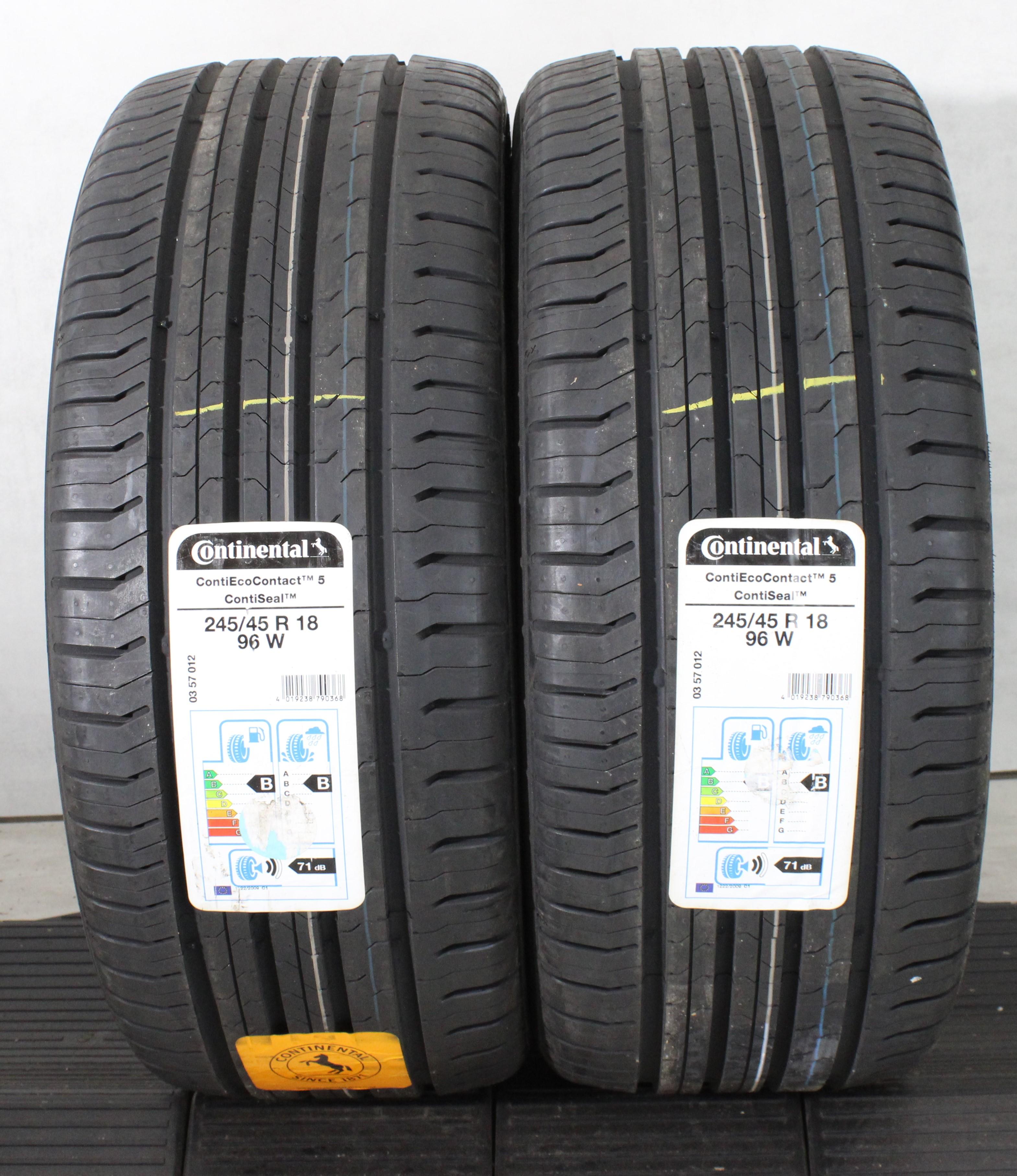 2 x 245/45R18 96W Sommerreifen Continental Eco Contact 5 NEU 2019 Seal