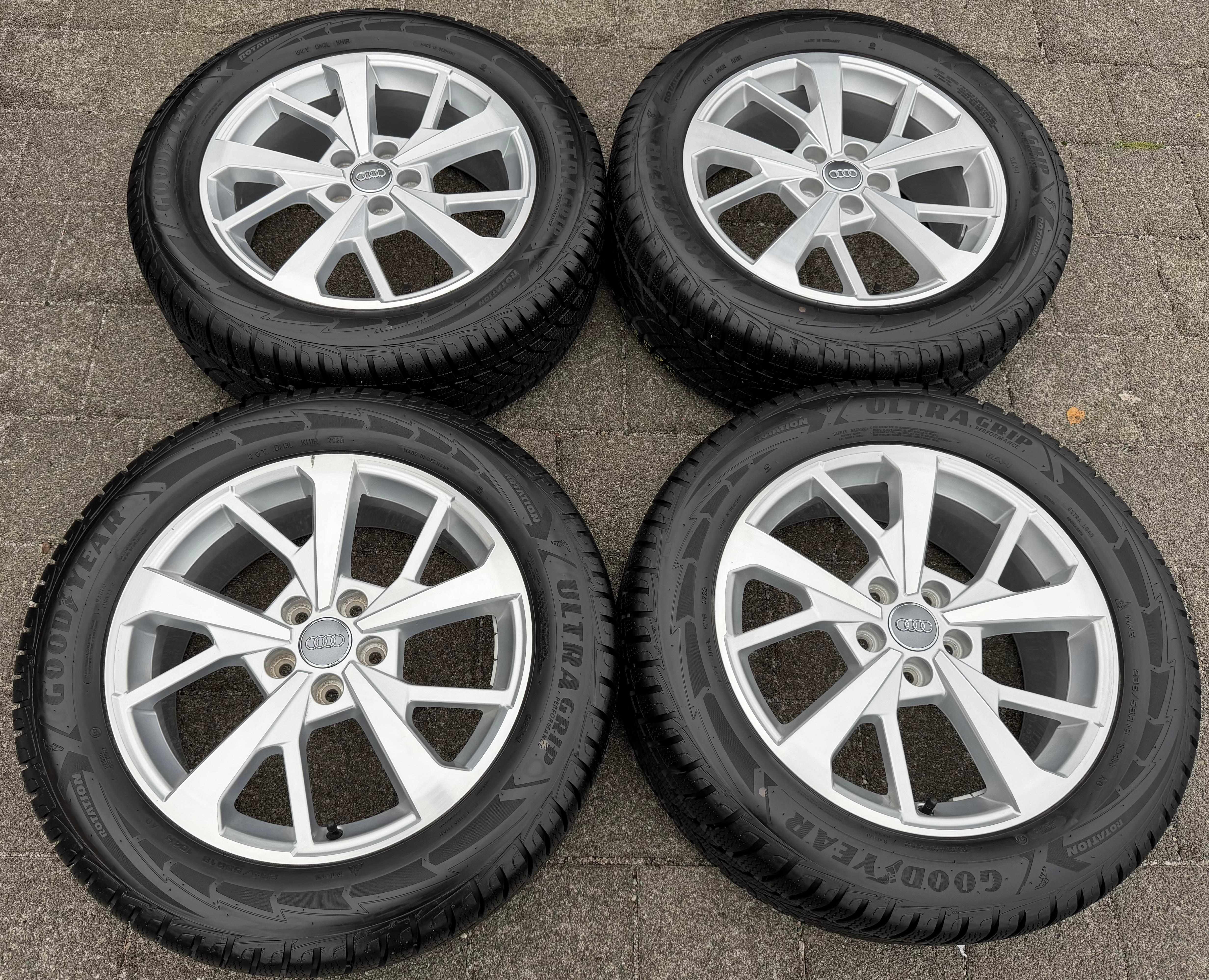 4 ruedas de invierno de aleación originales de 18" para Audi Q3 F3 83A 83A601025J 235/55R18 104H Goodyear