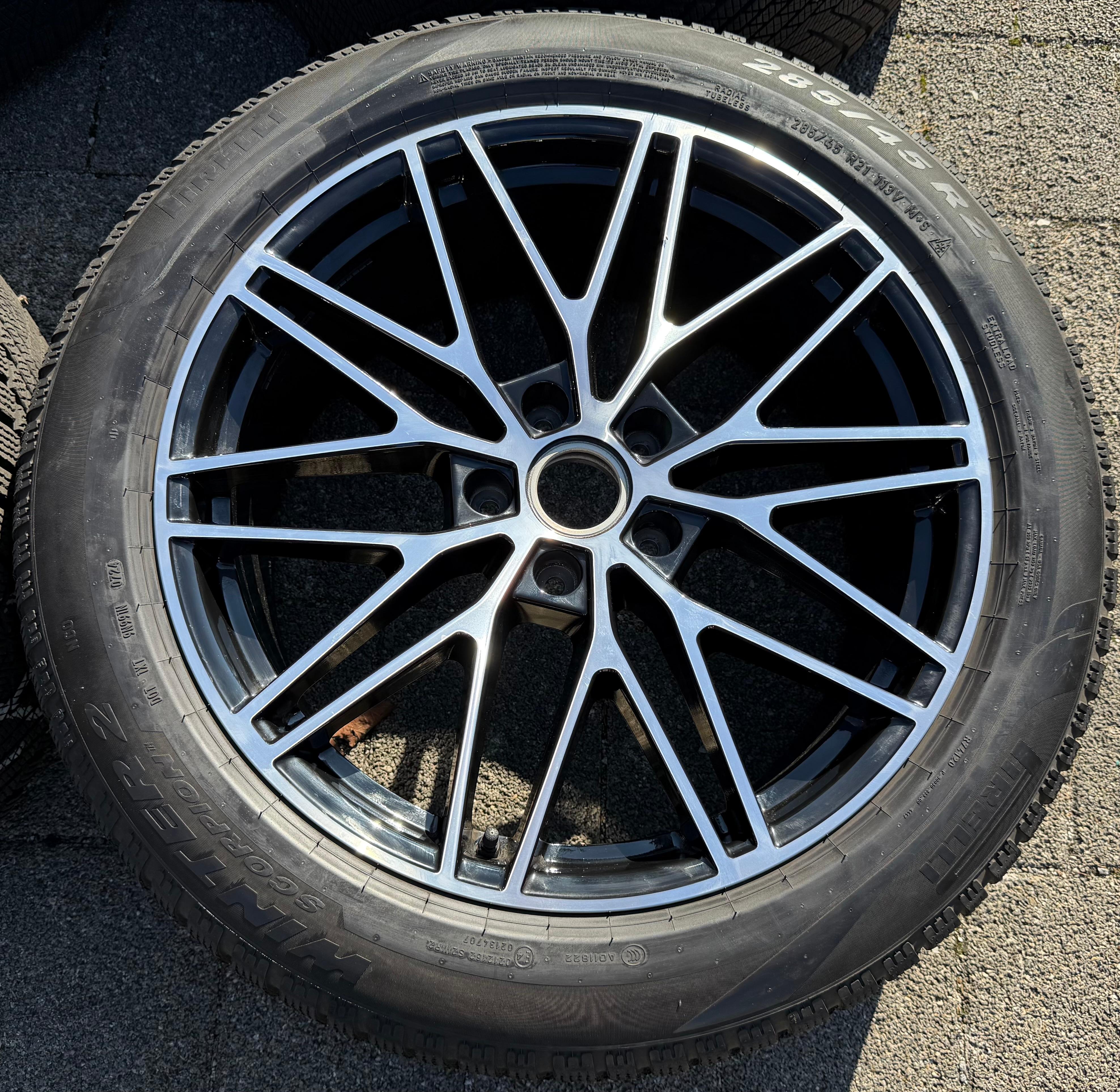 4 originele 21" lichtmetalen winterwielen Porsche Cayenne II E3 9YA 9Y0601025CD 9Y0601025CE RDKS