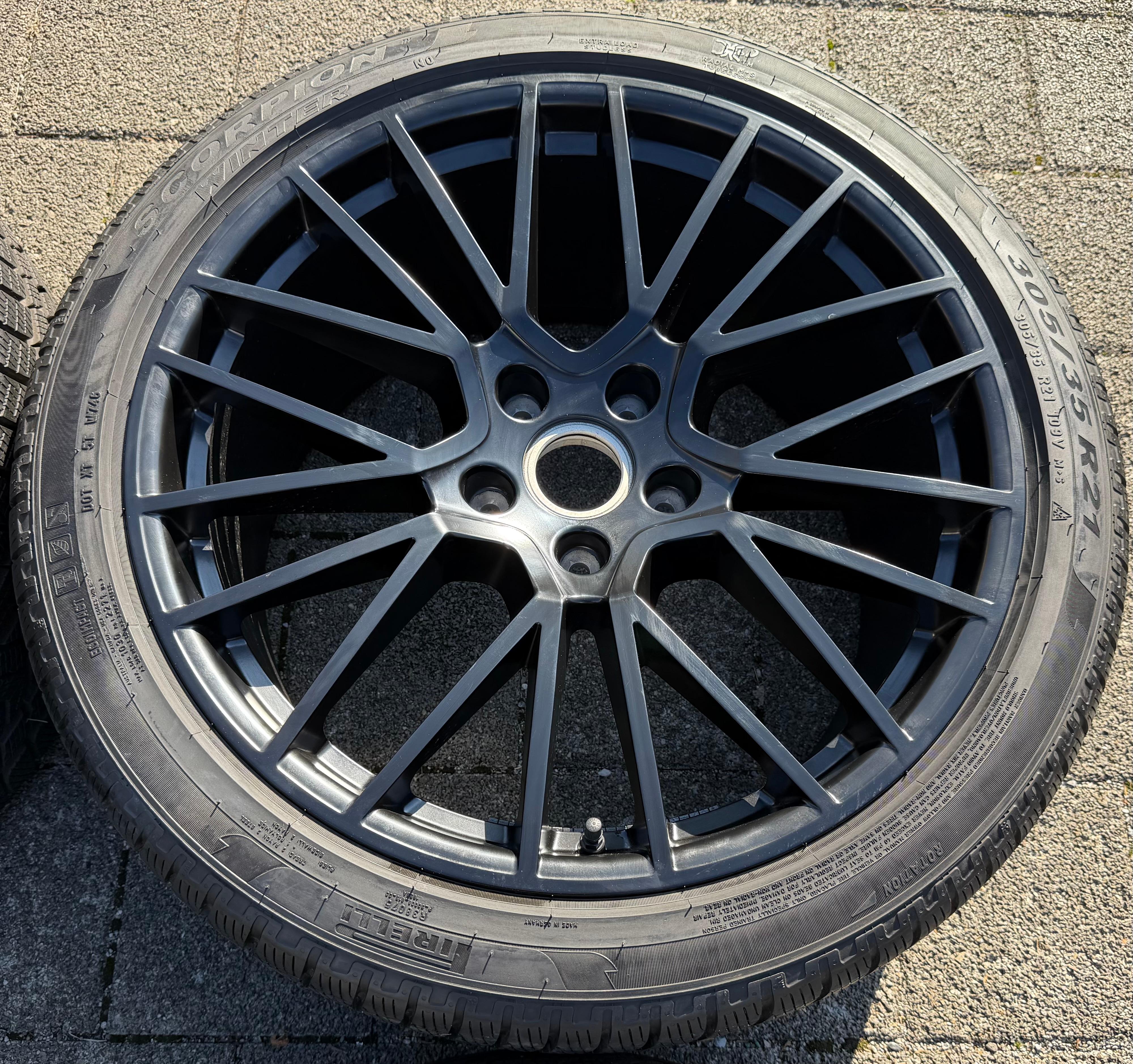 4 originele 21" lichtmetalen winterwielen Porsche Cayenne 9YA Pirelli TPMS 9Y0601025BF 9Y0601025BG