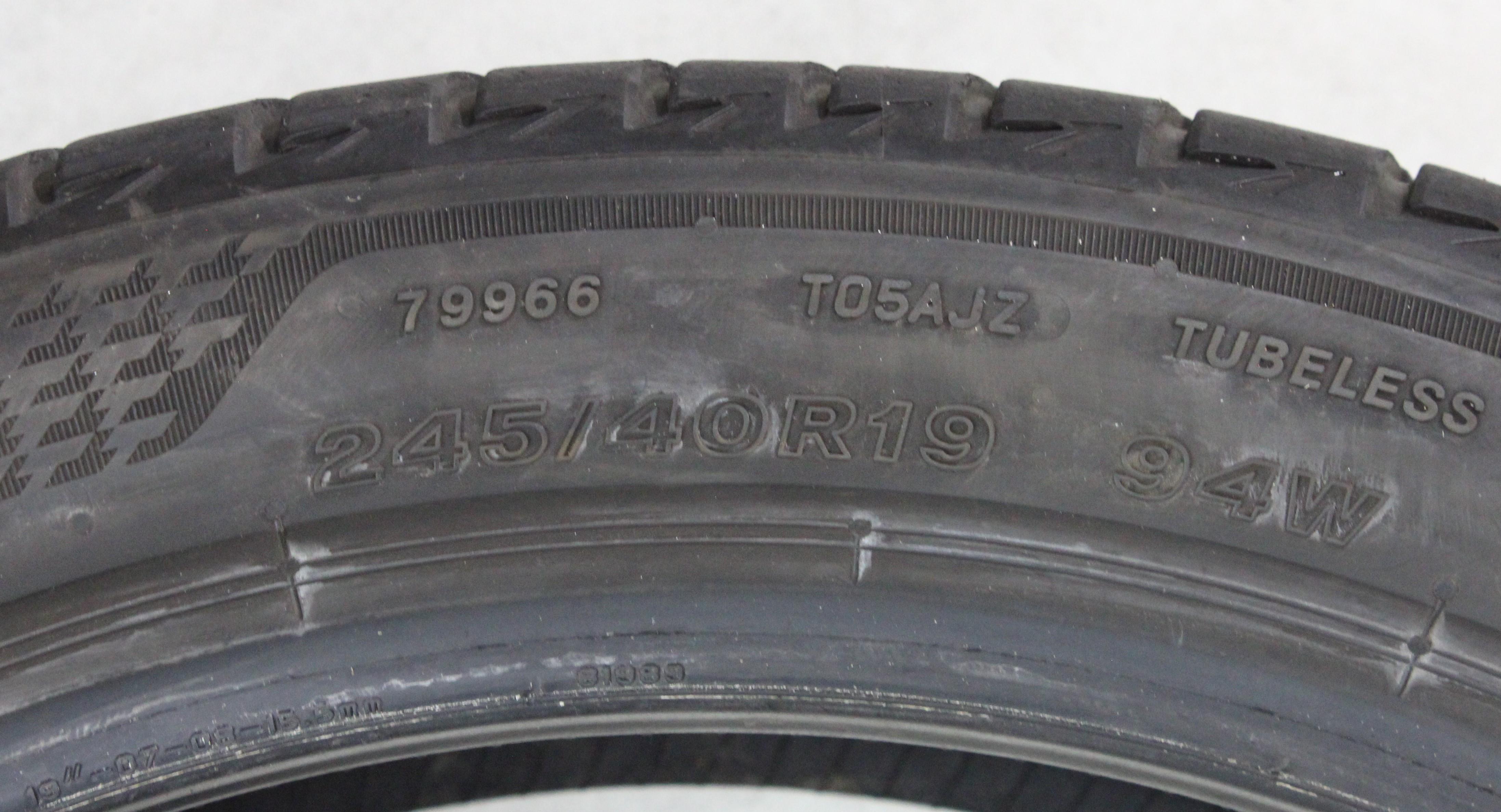 4 x 245/40R19 94W Sommerreifen Bridgestone Turanza T005 4-4,5mm 2020