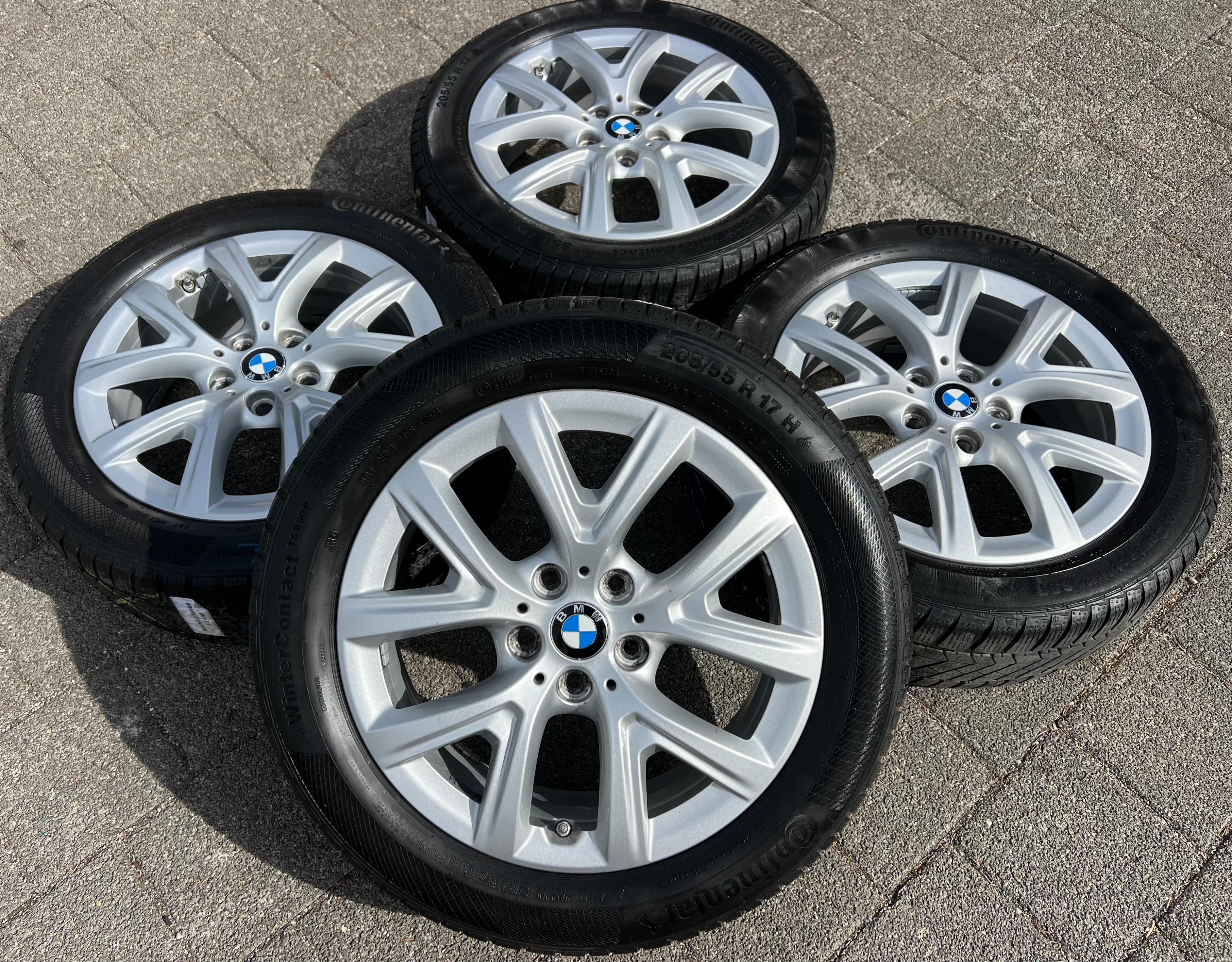 4 jantes d'hiver en aluminium d'origine de 17 pouces pour BMW Série 2 Active Tourer F45 et F46 6884815