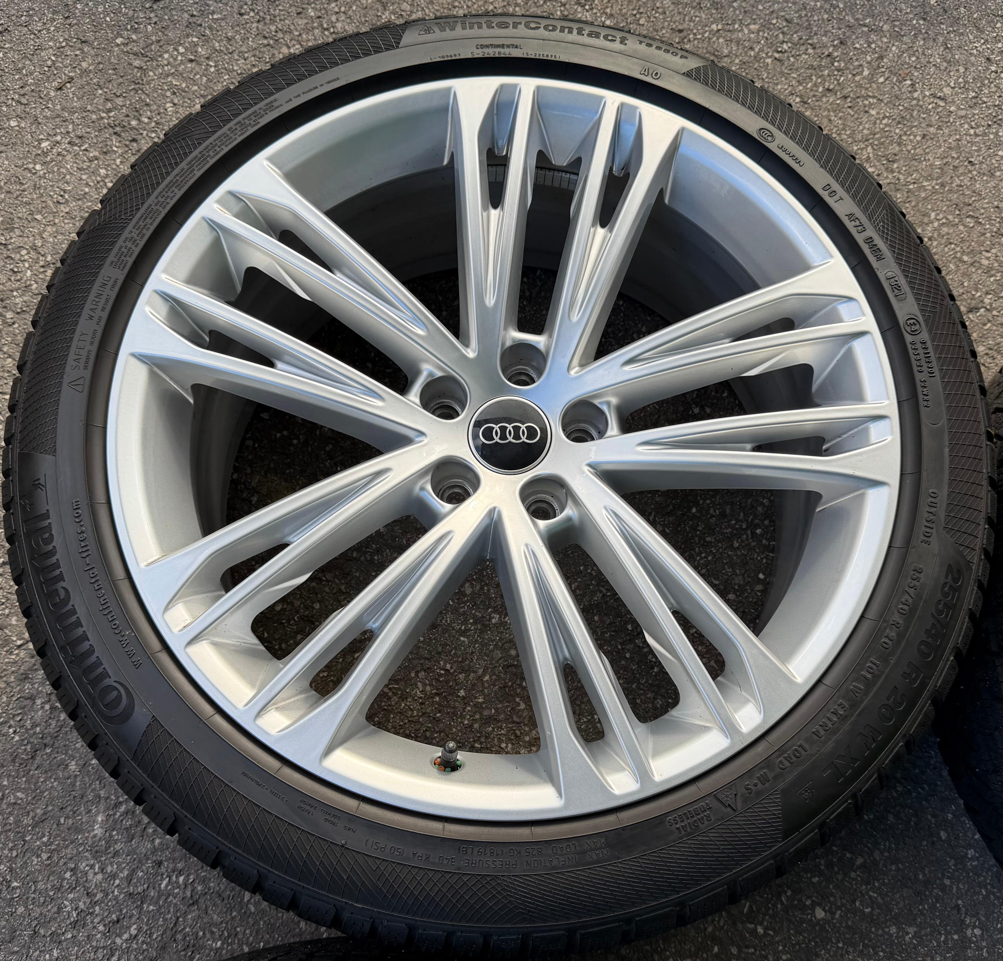 4 ruedas de invierno originales de aleación de 20" para Audi A7 S7 4K 4K8601025F 255/40R20 101W Continental