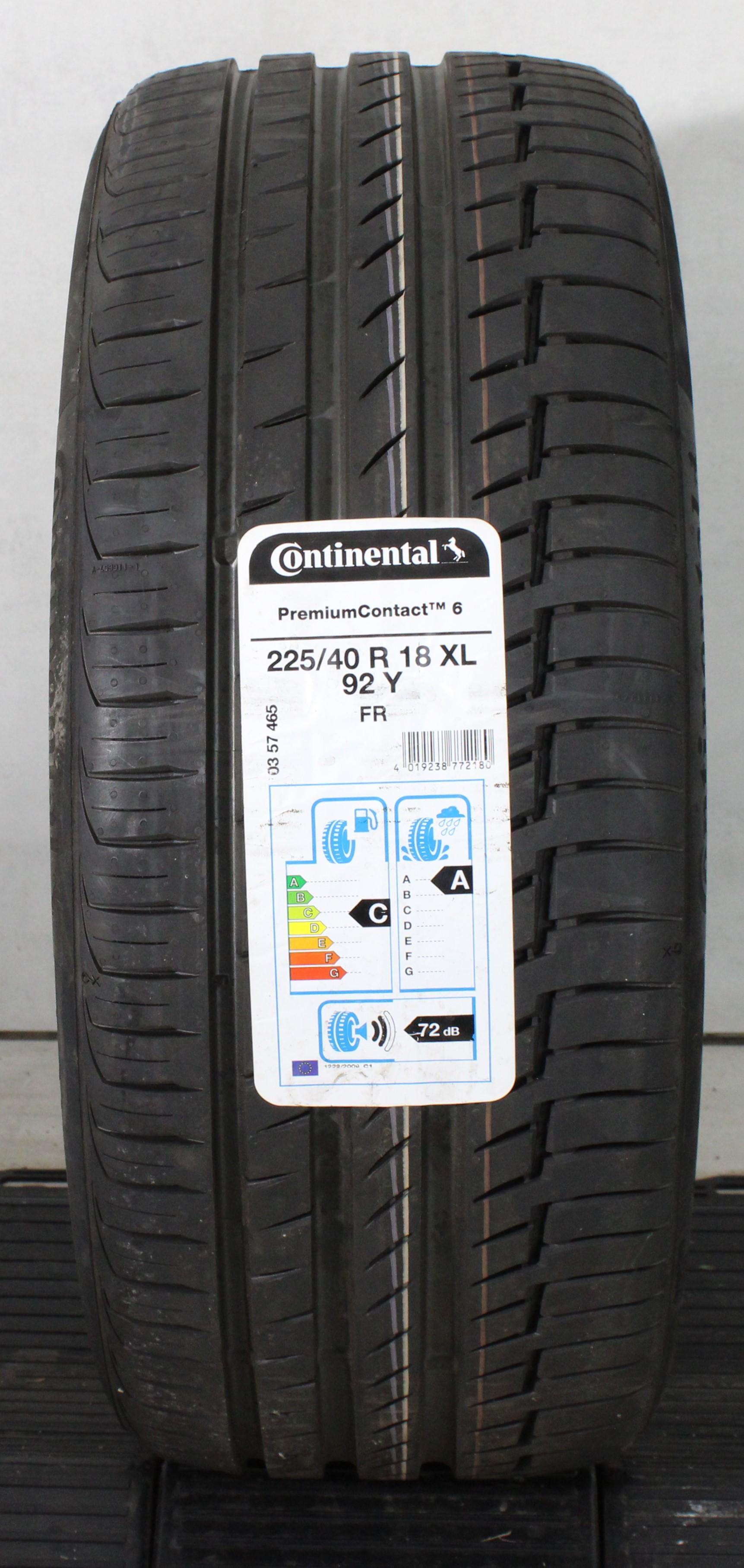 1 x 225/40R18 92Y Sommerreifen Continental Premium Contact 6 2021 XL