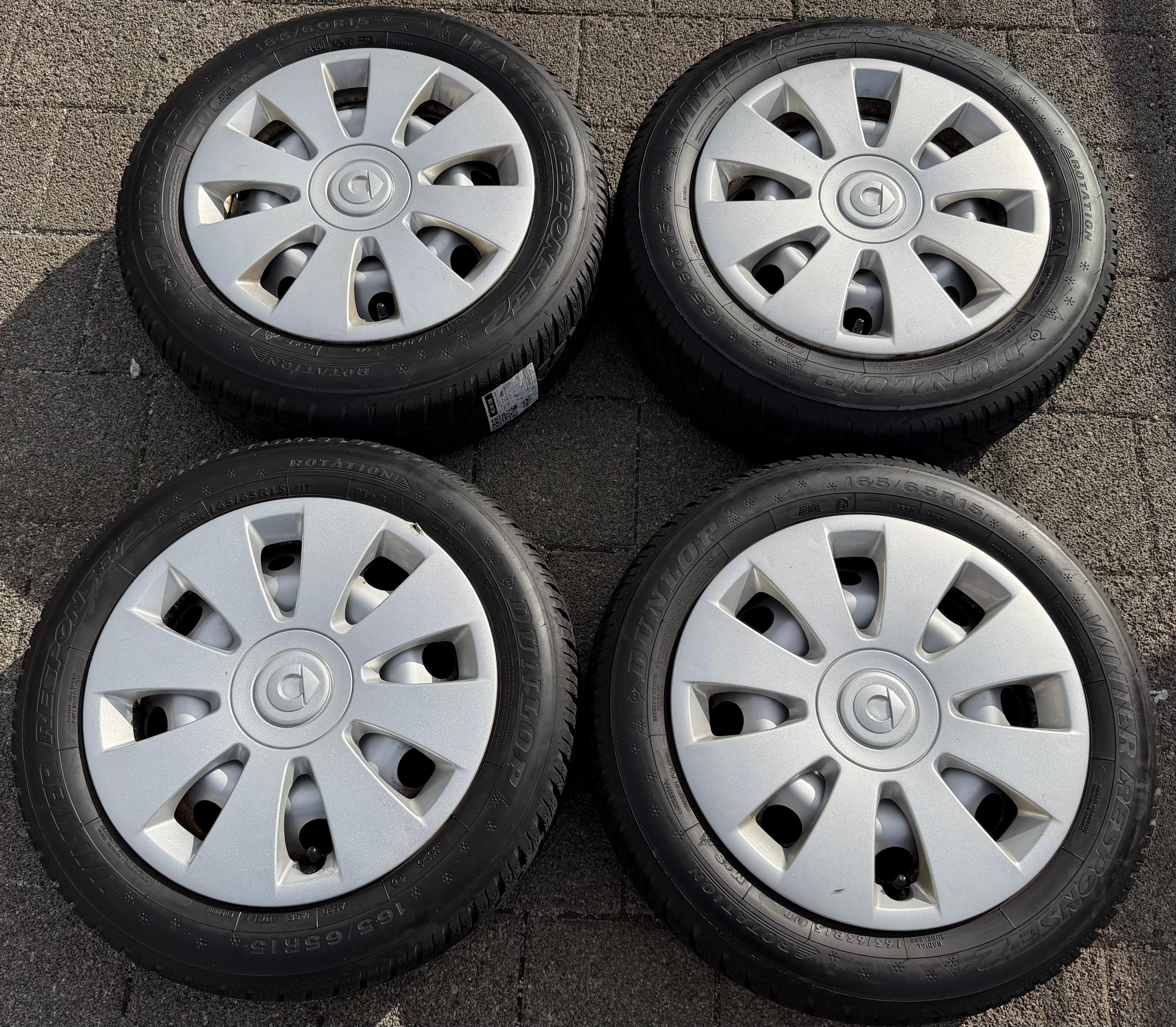 4 Original Winterräder Smart 453 165/65R15 81T 185/60R15 84T Dunlop RDKS