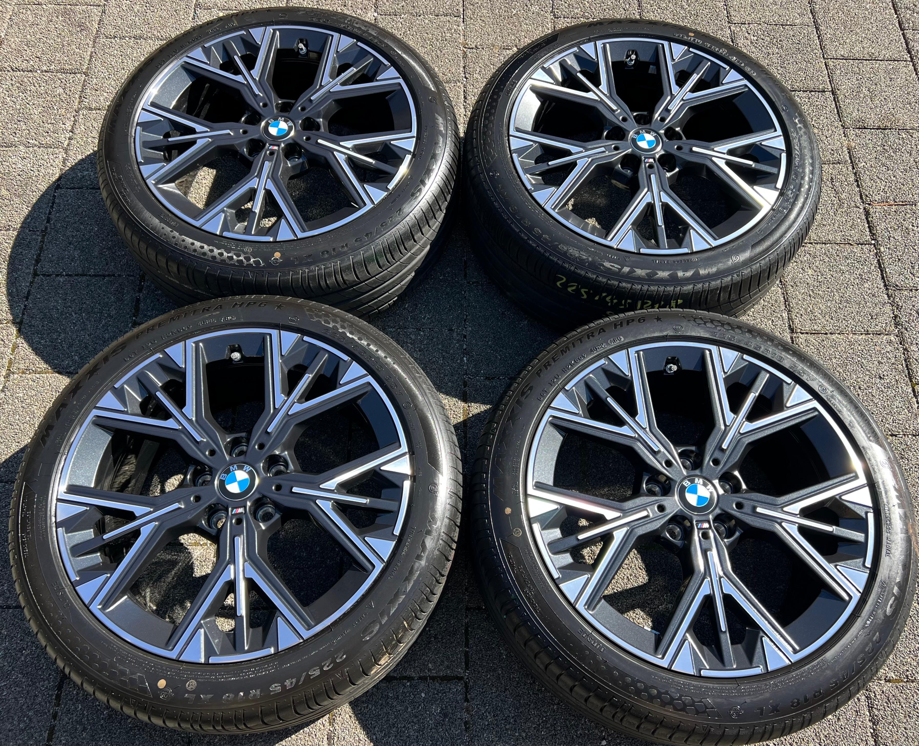 4 ROUES D'ÉTÉ ORIGINALES 18" EN ALUMINIUM BMW SÉRIE 1 F70 5A35E68 225/45R18 95Y M975