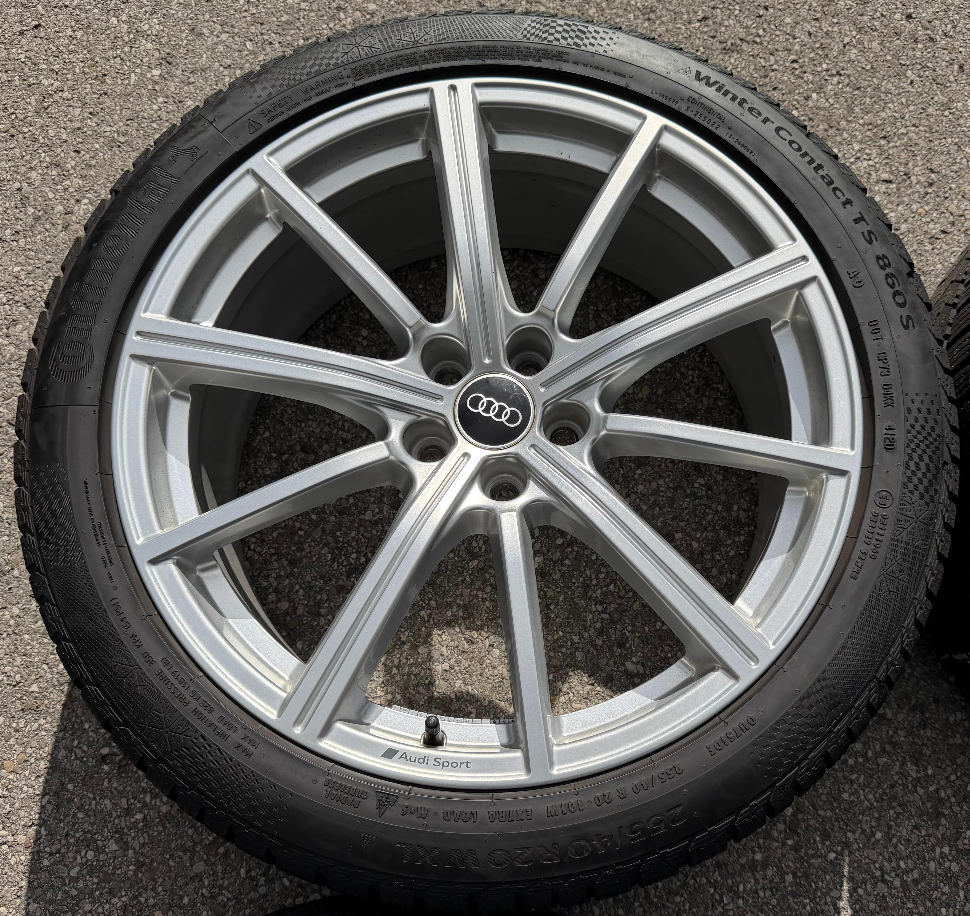 4 RUEDAS DE ALEACIÓN ORIGINALES DE INVIERNO DE 20" PARA AUDI Q3 F3 RSQ3 83A601025S 255/40R20 101W CONTINENTAL
