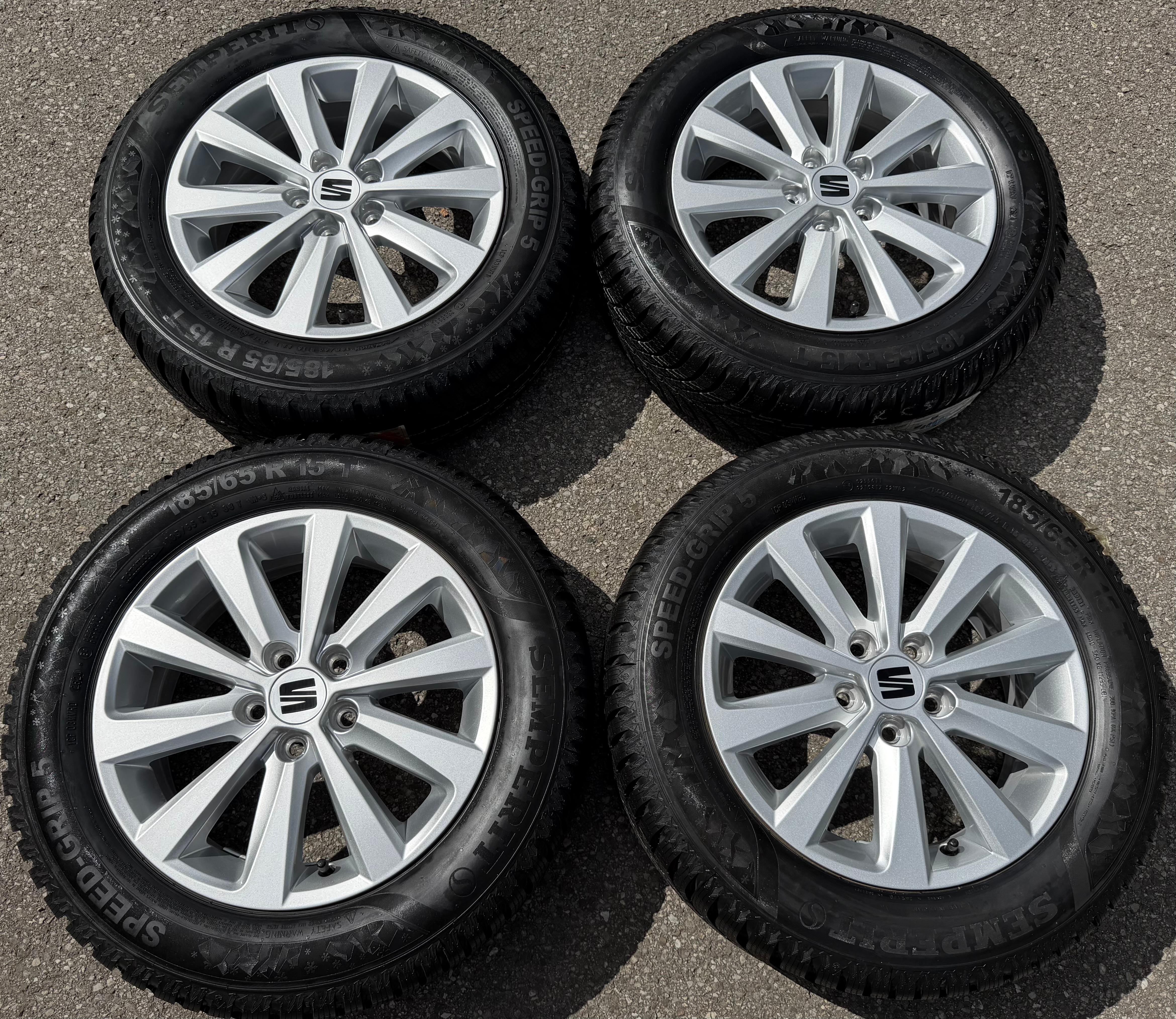 4 cerchi invernali originali in lega da 15" SEAT IBIZA 5 6F 6F0601025G 185/65R15 88T nuovi