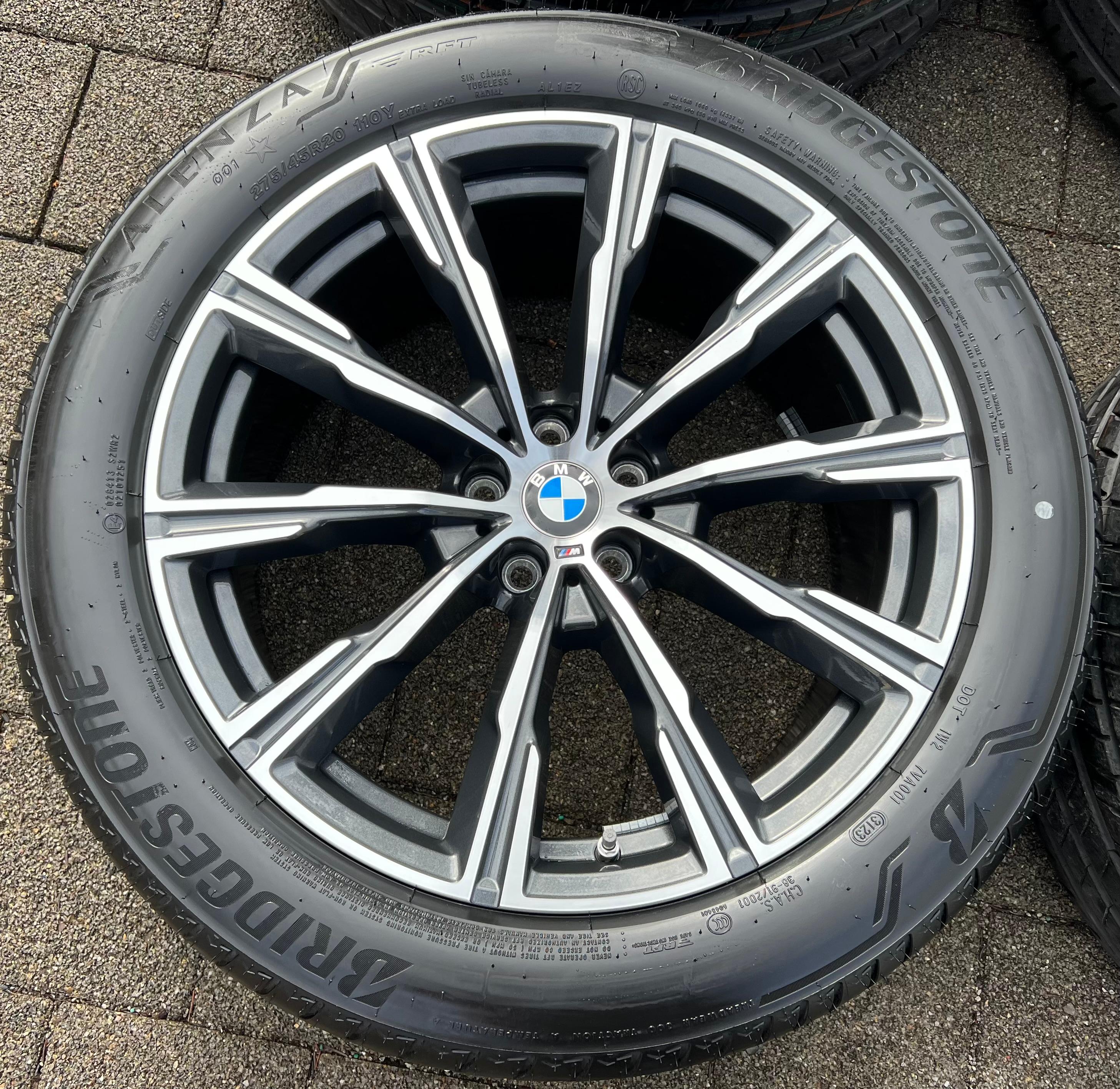 4 ROUES D'ÉTÉ ORIGINALES 20" EN ALUMINIUM BMW X5 G05 X6 G06 STYLING M740 275/45R20 110Y 305/40R20 112Y