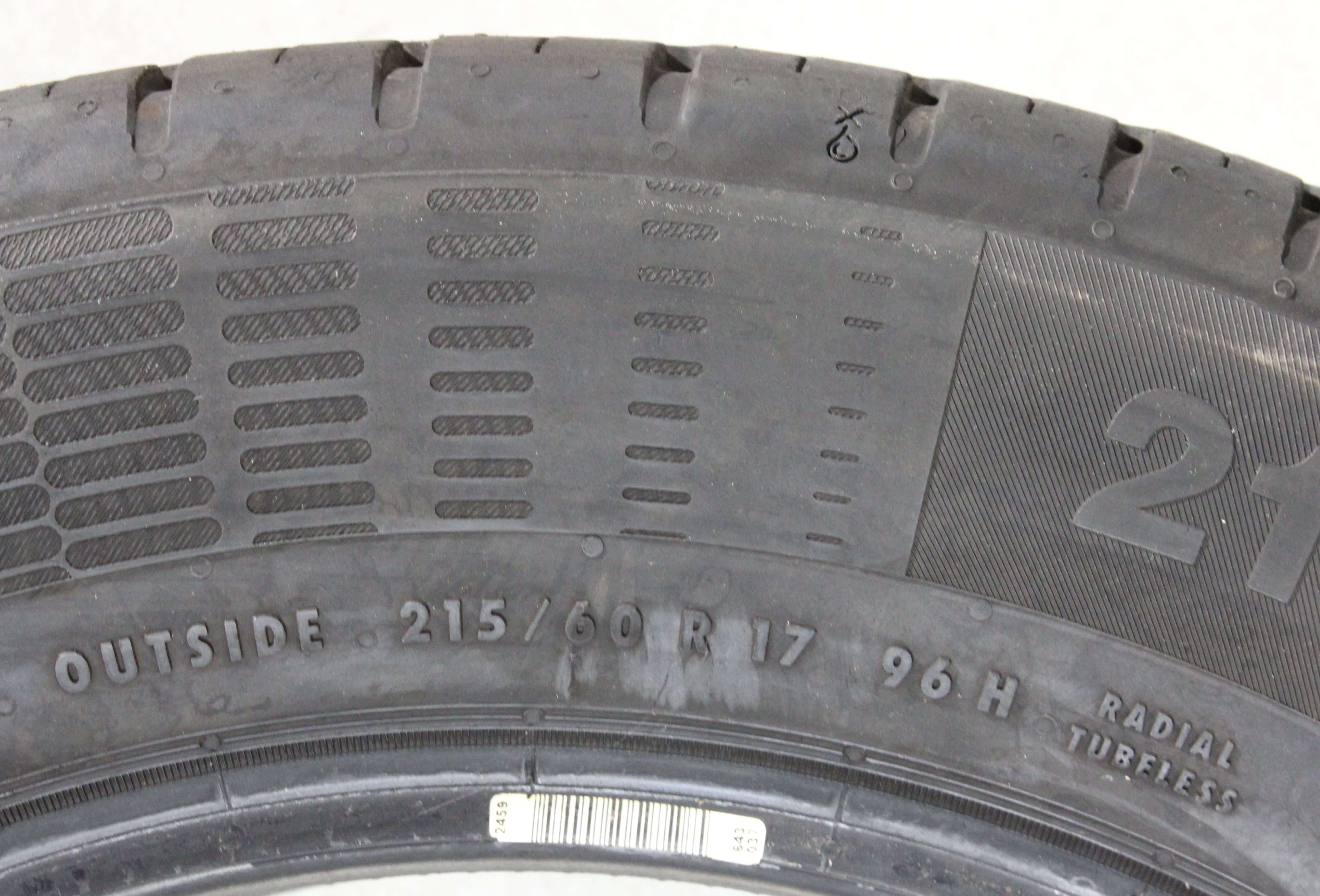 2 x 215/60R17 96H Sommerreifen Continental Eco Contact 5 6,5-7mm 2015