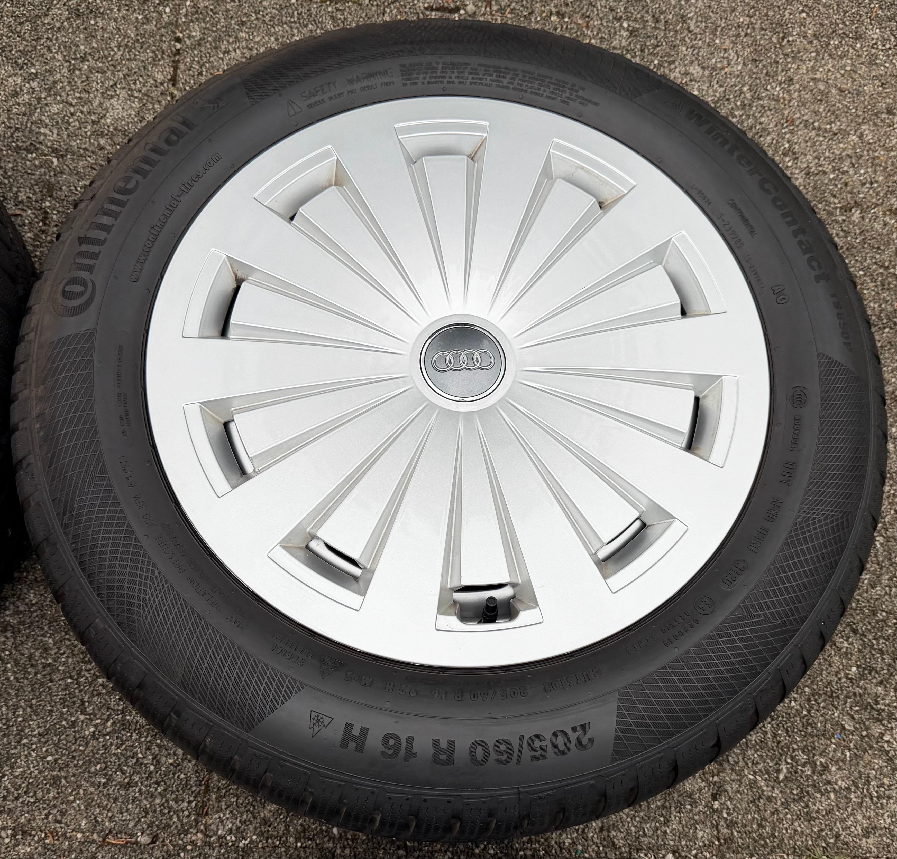 4 ruedas de aleación originales de invierno para Audi A4 B9 8W 205/60R16 92H 8W0601025 Continental