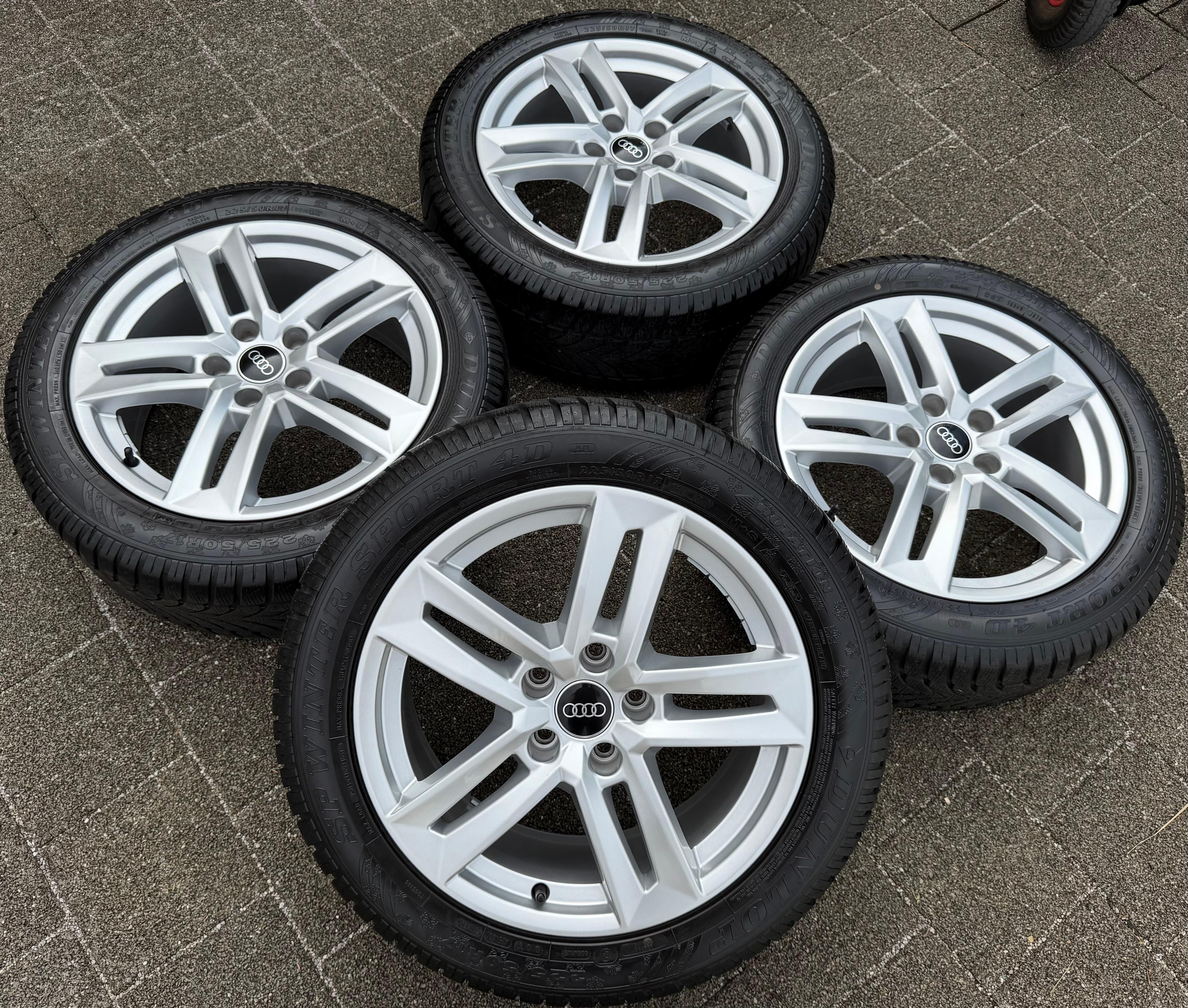 4 Original 17" Alu Winterräder Audi A4 B9 8W 8W0601025P 225/50R17 98H Dunlop