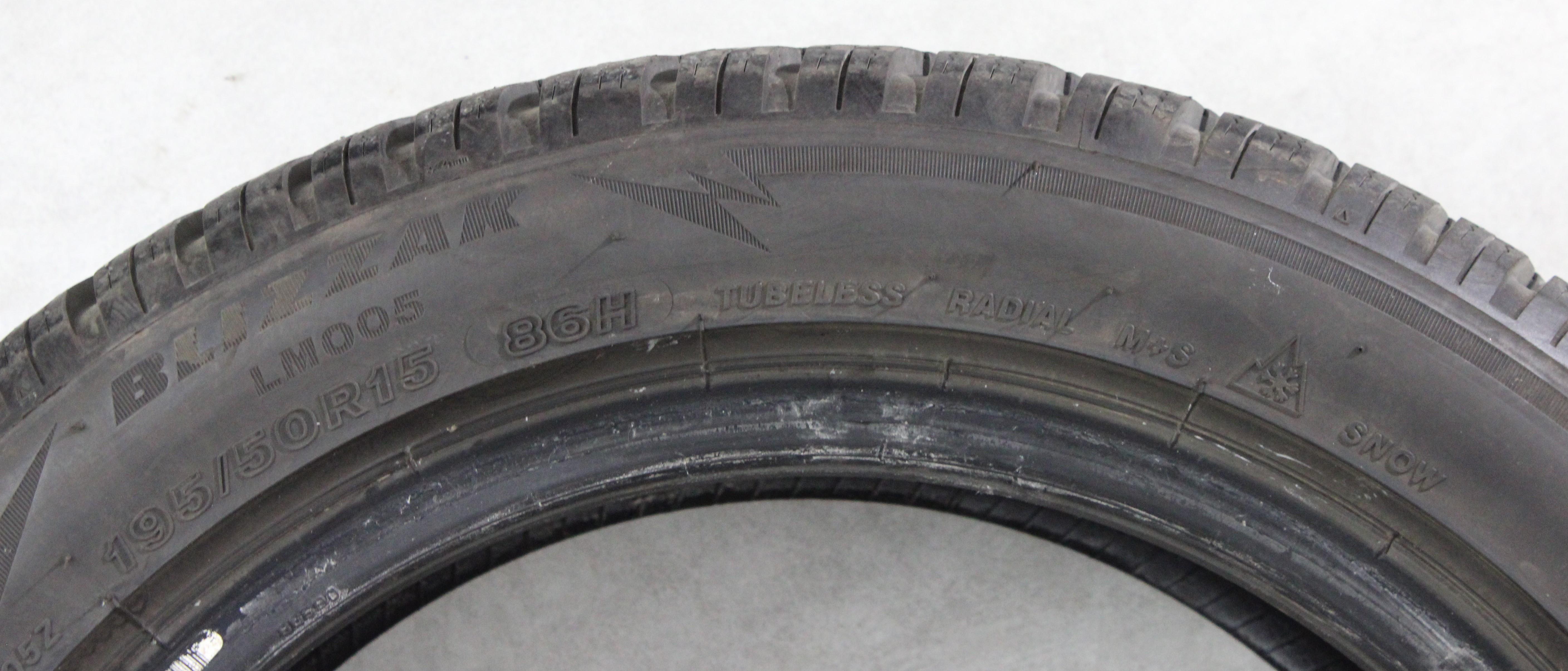 2 x 195/50R15 86H Winterreifen Bridgestone Blizzak LM005 6,5-7mm 2023