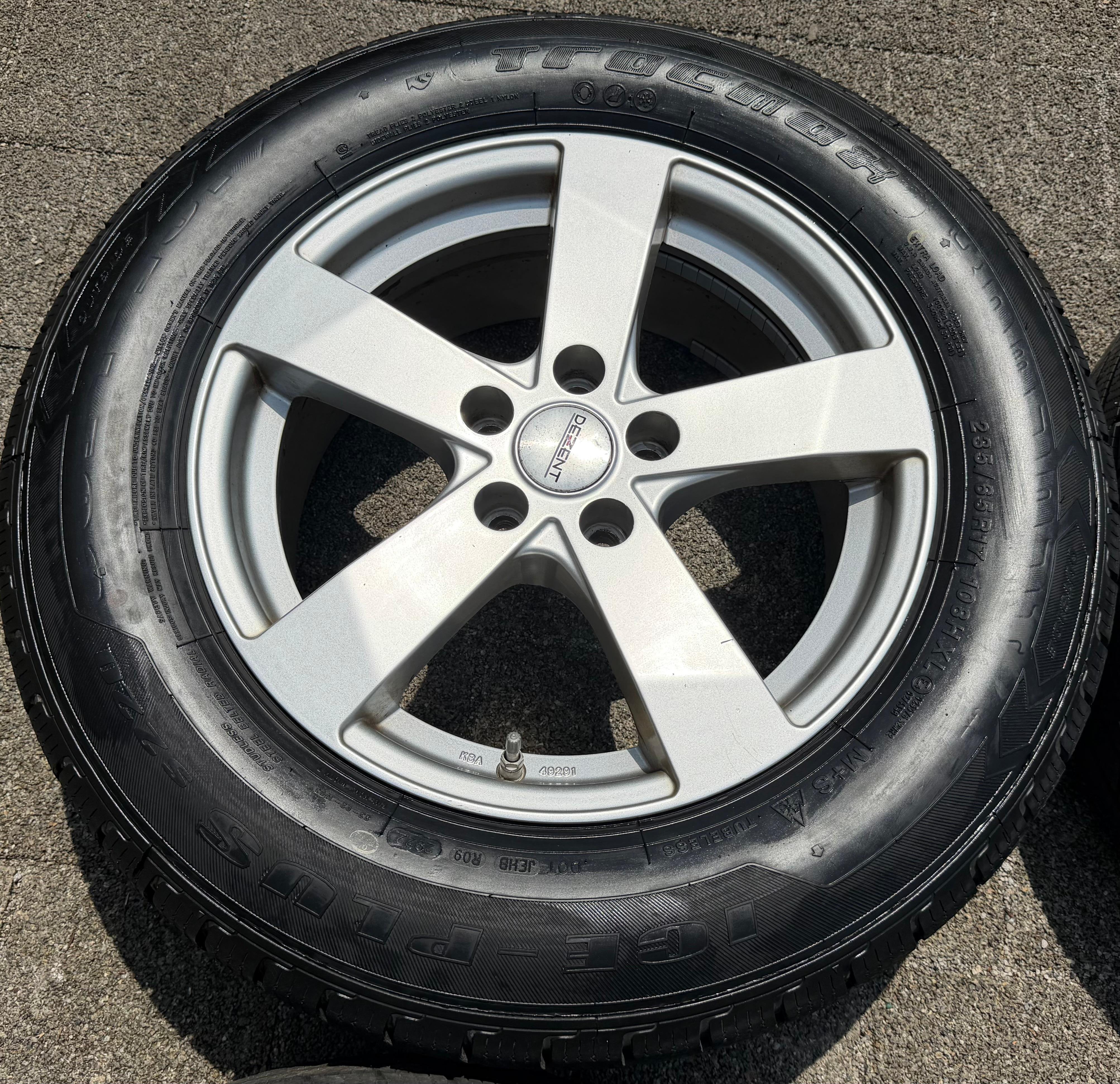 4 llantas de aluminio de 17" para invierno para Renault Espace y Koleos, 235/65R17 108H, con sistema de control de presión de neumáticos (TPMS) Minerva