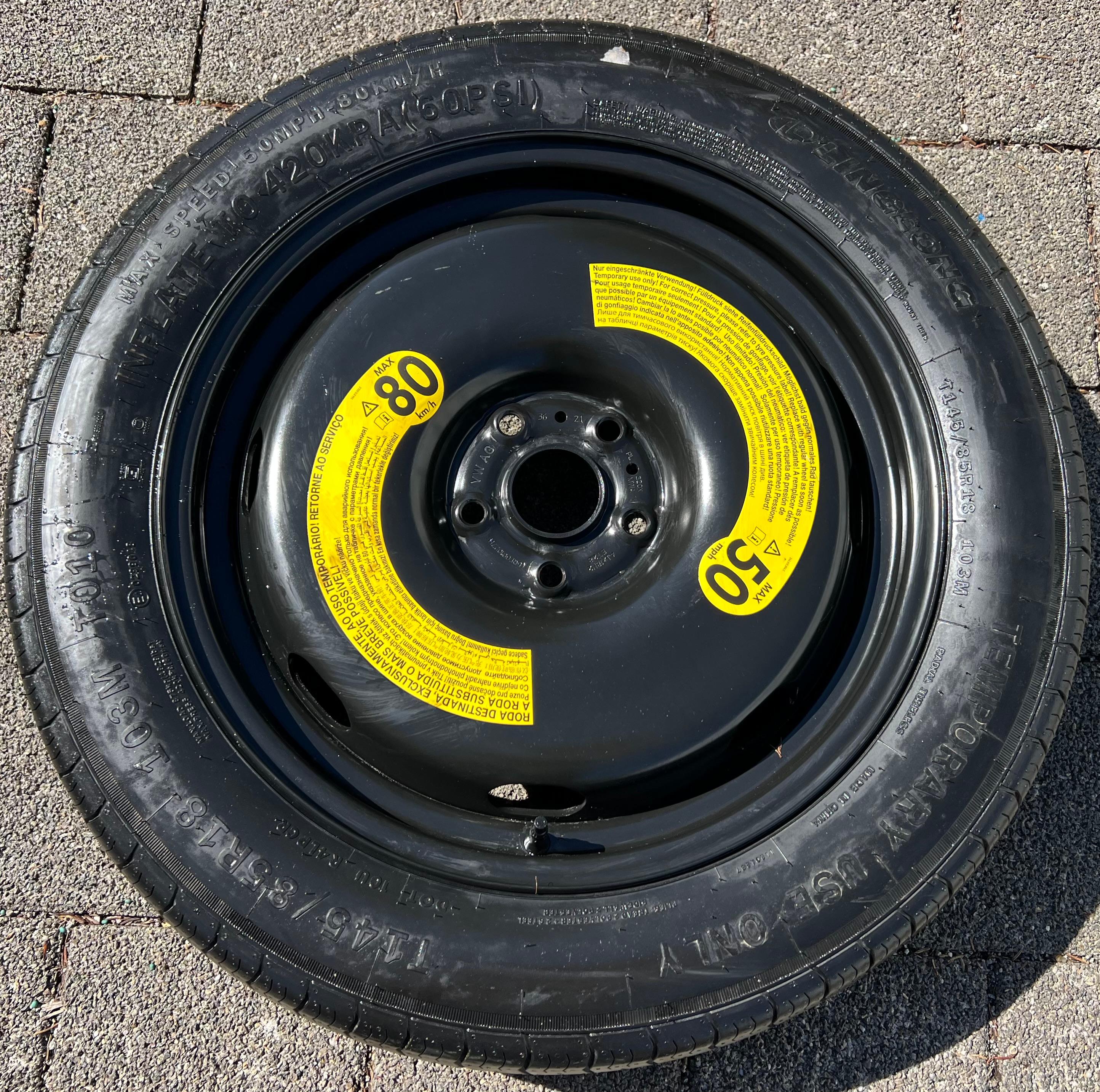 1 X RESERVERAD NOTRAD AUDI Q3 F3 SEAT TARRACO SKODA KODIAQ VW TIGUAN 5QF601027H