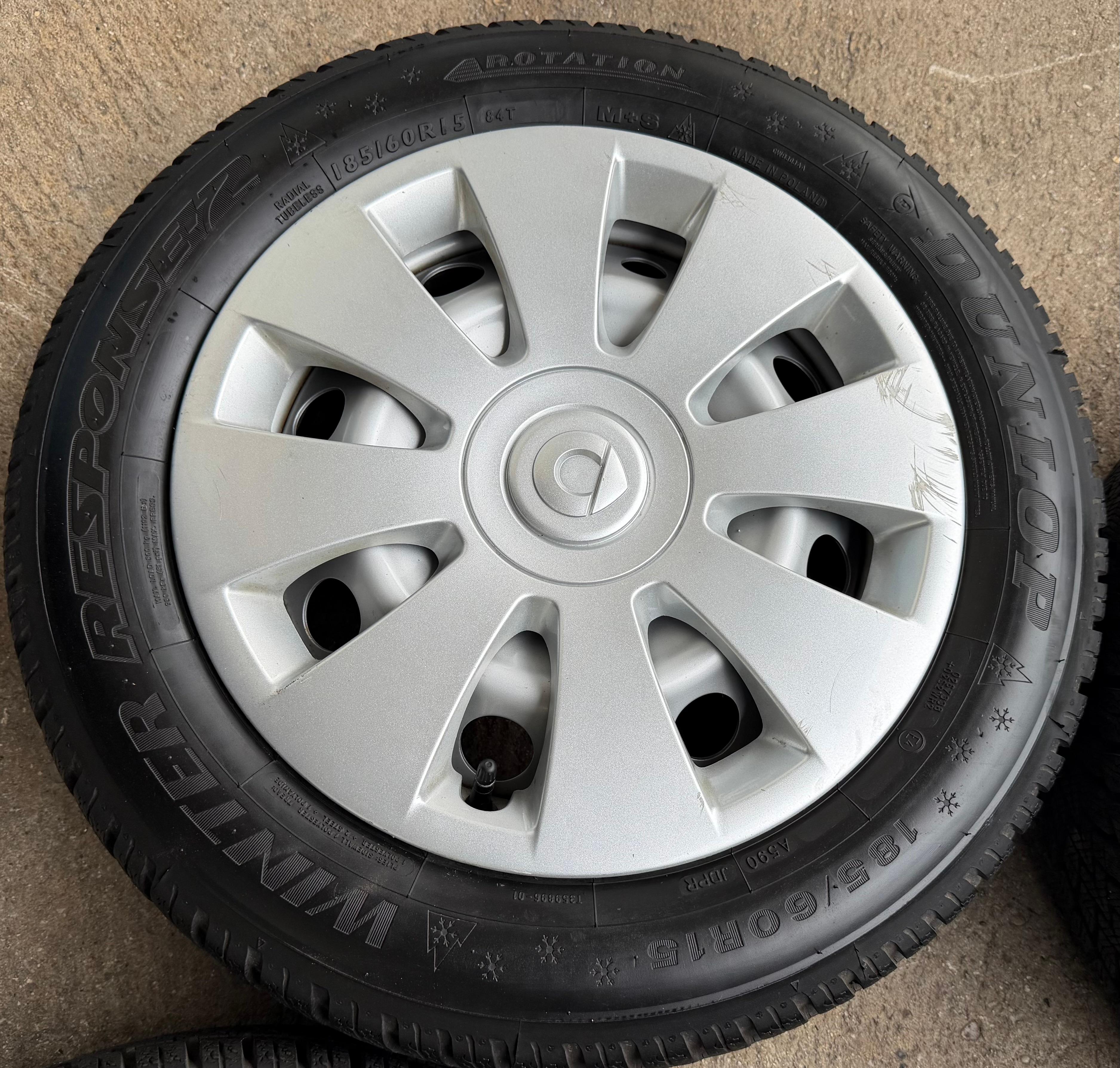4 Original Winterräder Smart 453 165/65R15 81T 185/60R15 84T Dunlop RDKS 2021