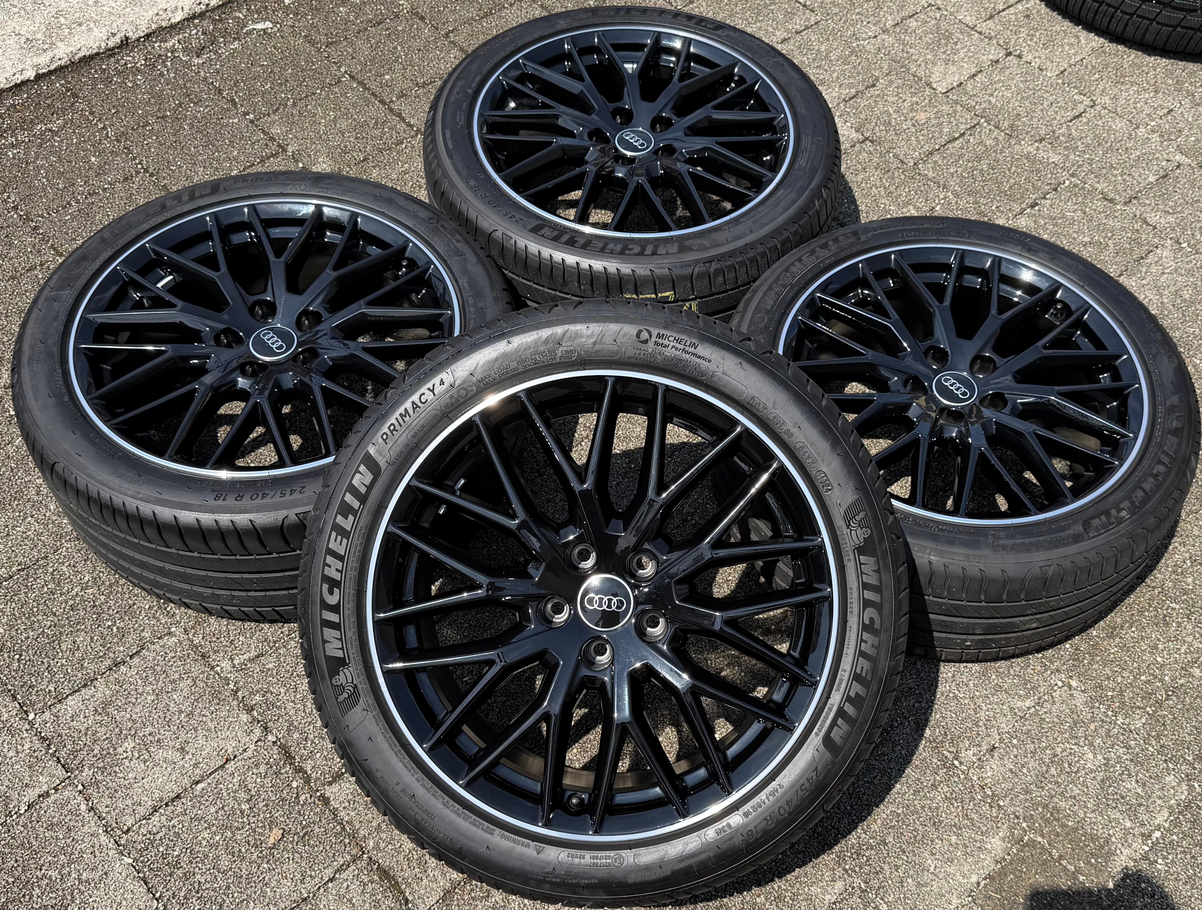 4 originele 18" aluminium zomerwielen voor AUDI A4 S4 B9 8W 245/40R18 93H 8W0601025Q Michelin