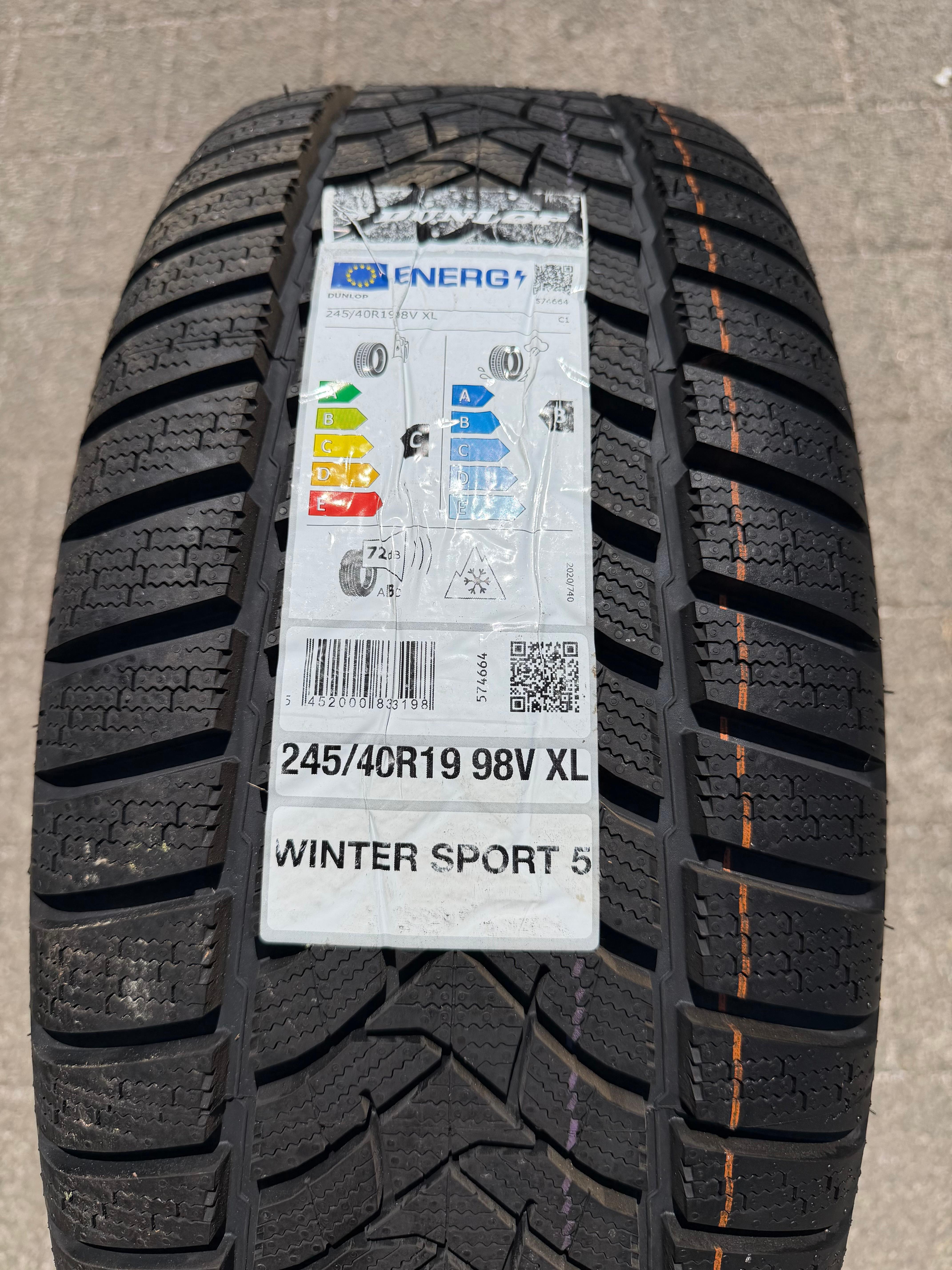 1 x 245/40R19 98V Winterreifen Dunlop Winter Sport 5 NEU 2024