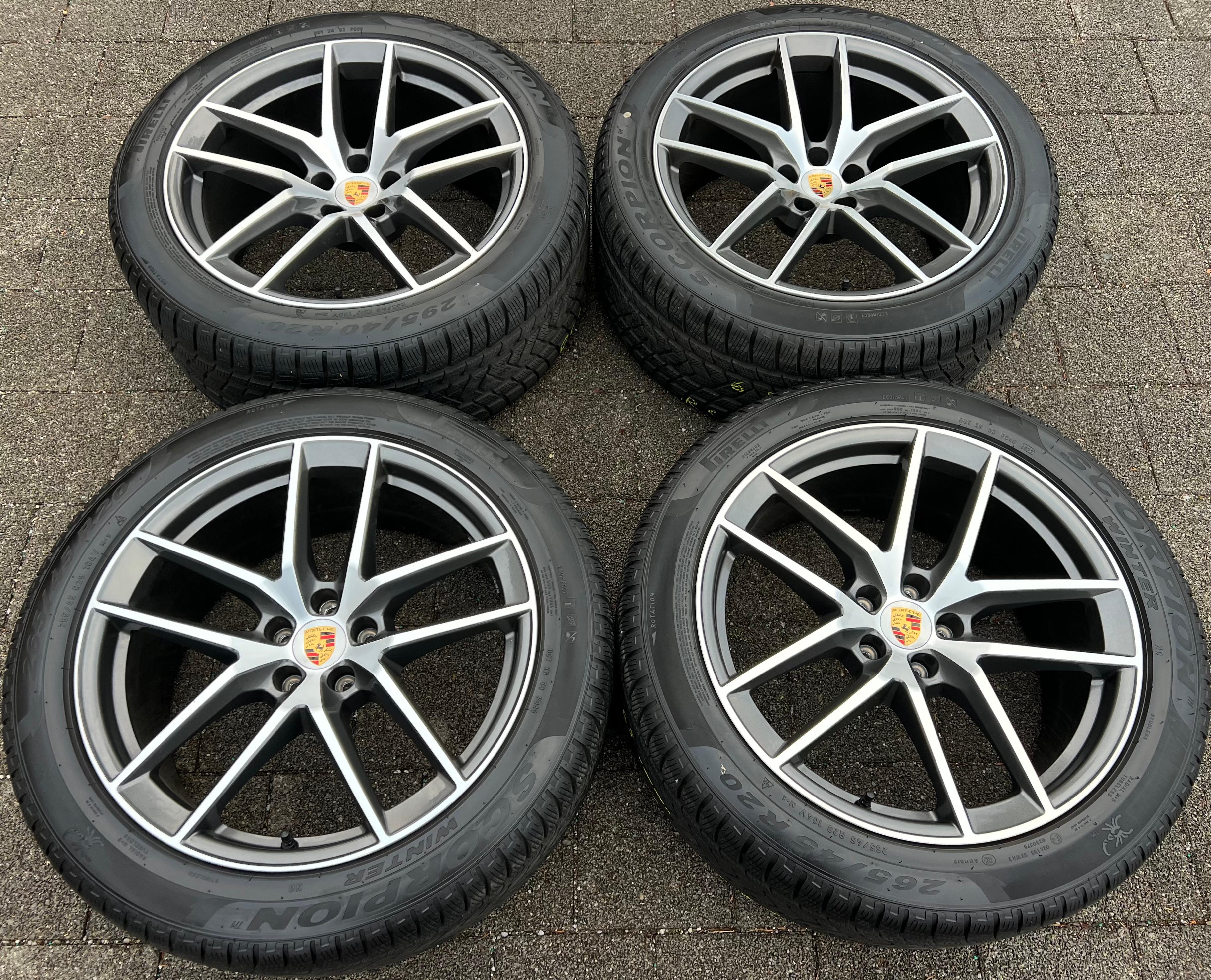 4 RUEDAS DE ALEACIÓN DE INVIERNO ORIGINALES DE 20" PARA PORSCHE MACAN 265/45R20 104V 295/40R20 106V RDKS