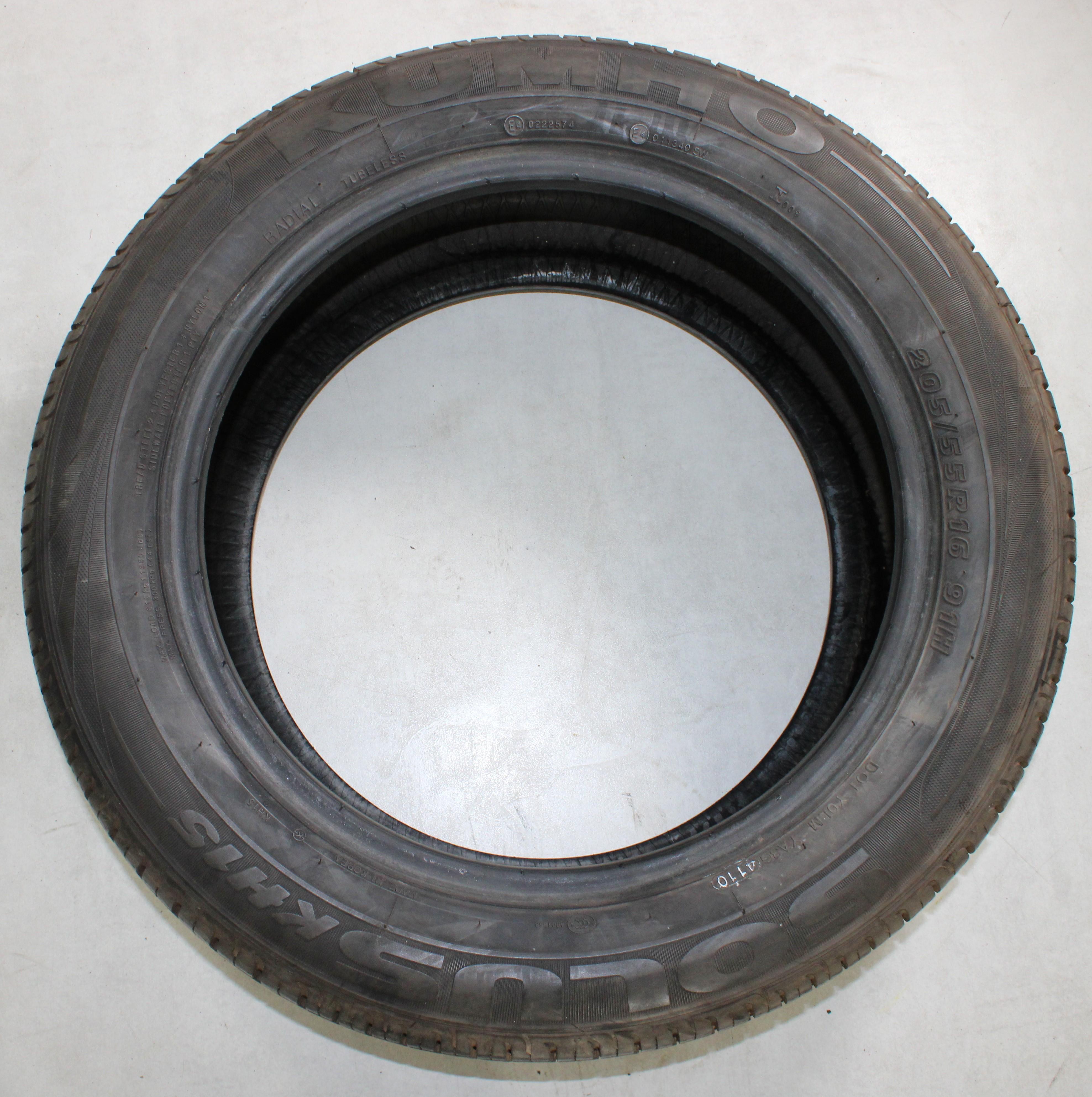 4 x 205/55R16 91H Sommerreifen Kumho Solus KH15 7-7,5mm 2010