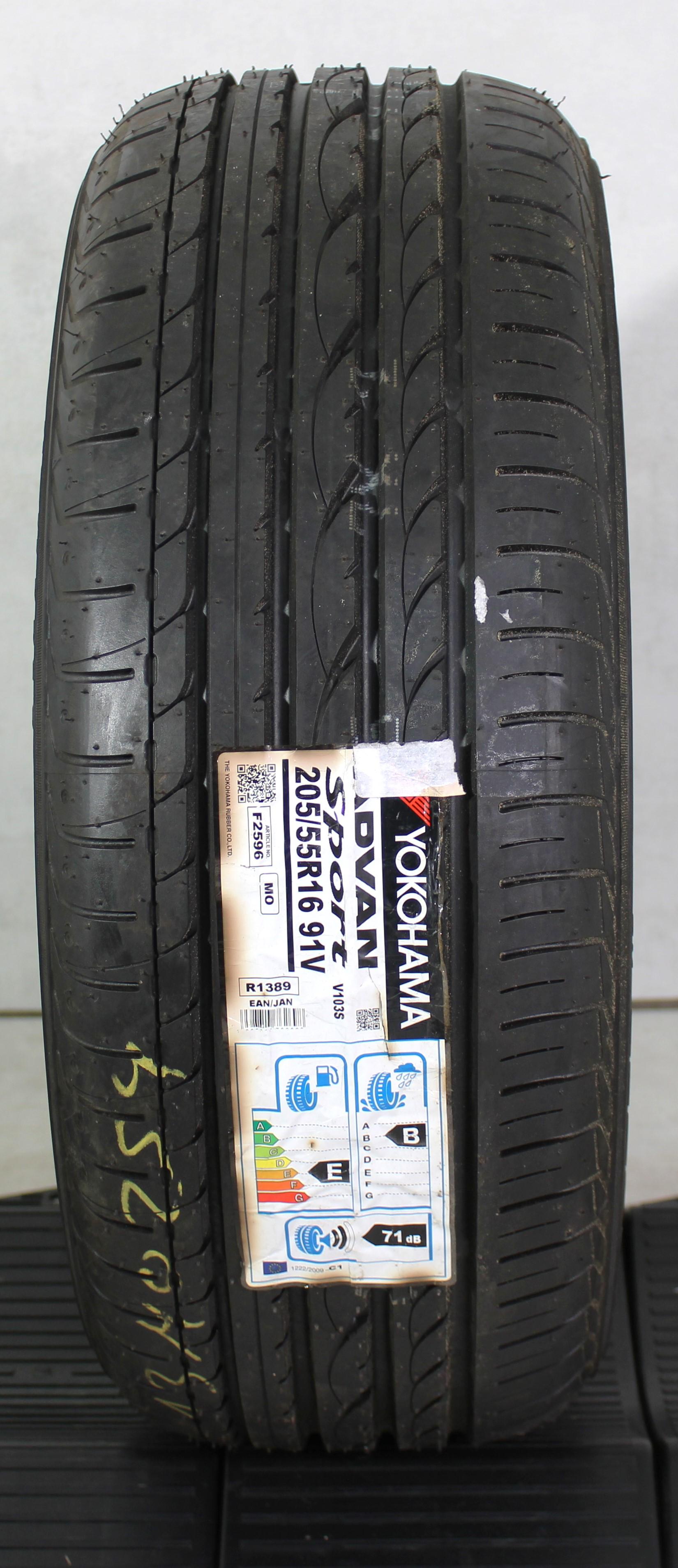 1 x 205/55R16 91V Sommerreifen Yokohama Advan Sport MO Volles Profil 2017