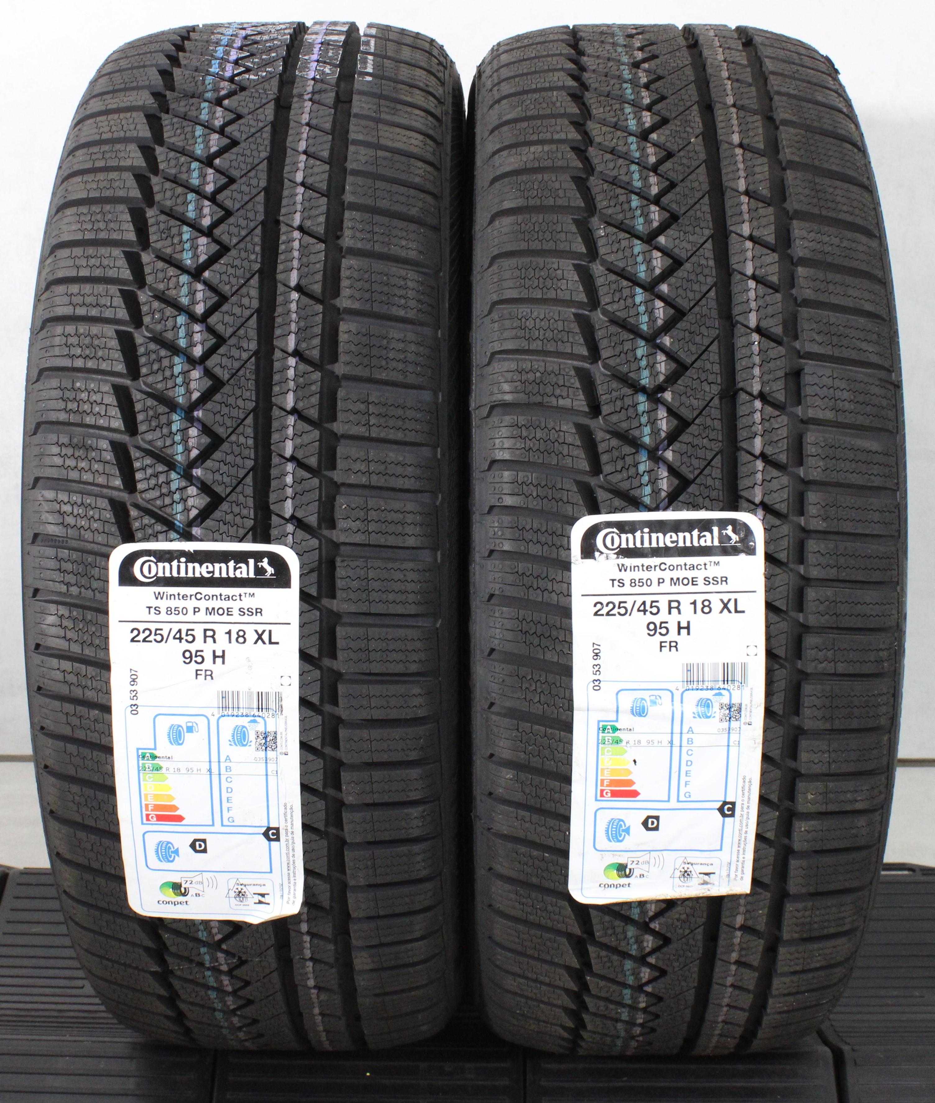 2 x 225/45R18 95H Winterreifen Continental Winter Contact TS850P SSR MOE Runflat 2021 XL