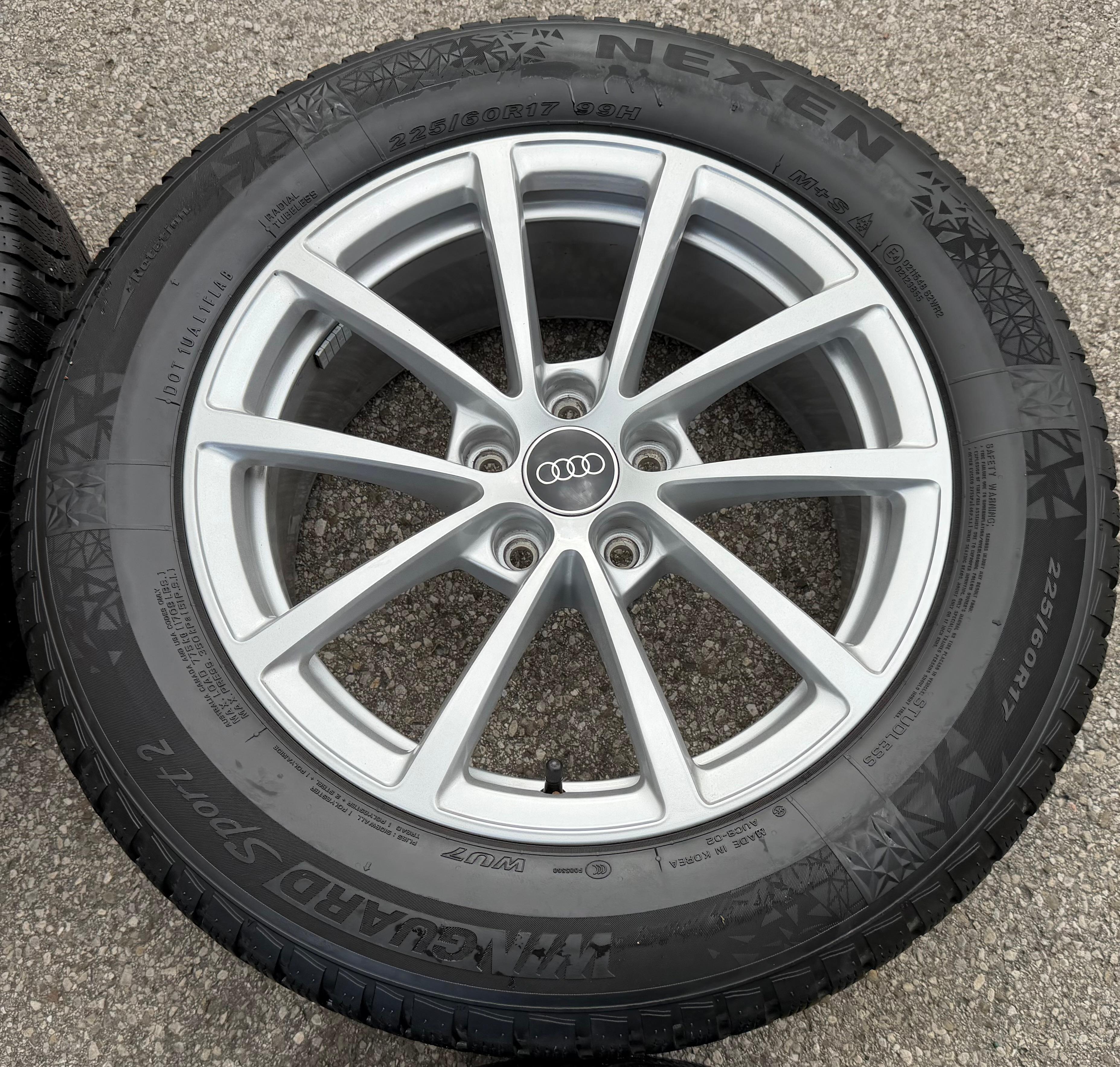 4 ruedas de invierno de aleación originales de 17" para Audi A6 4K C8 F2 225/60R17 99H 4K0601025 Nexen