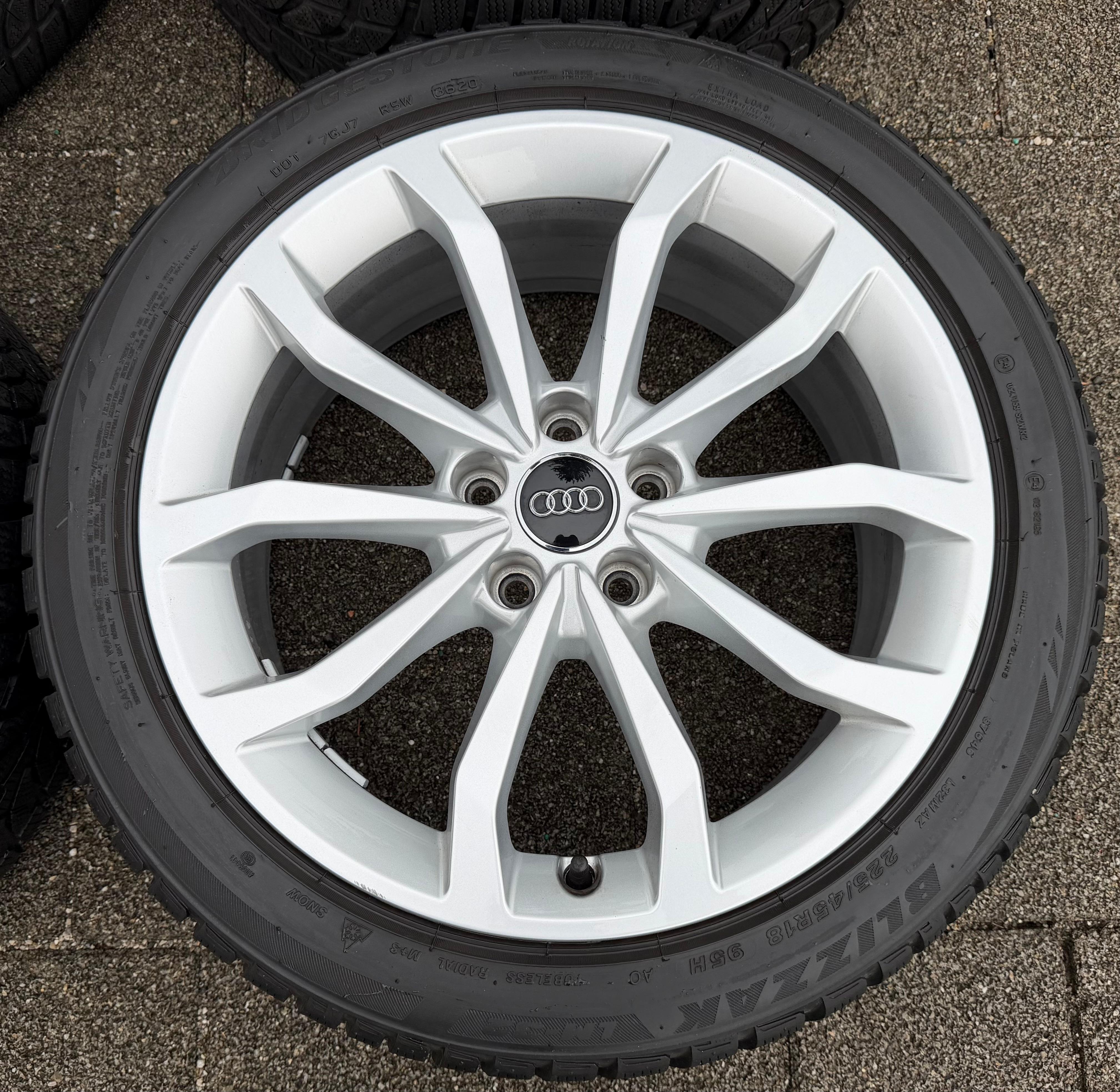 4 ruedas de invierno de aluminio originales de 18" para Audi A4 S4 8W 8W0601025ED 225/45R18 95H Bridgestone