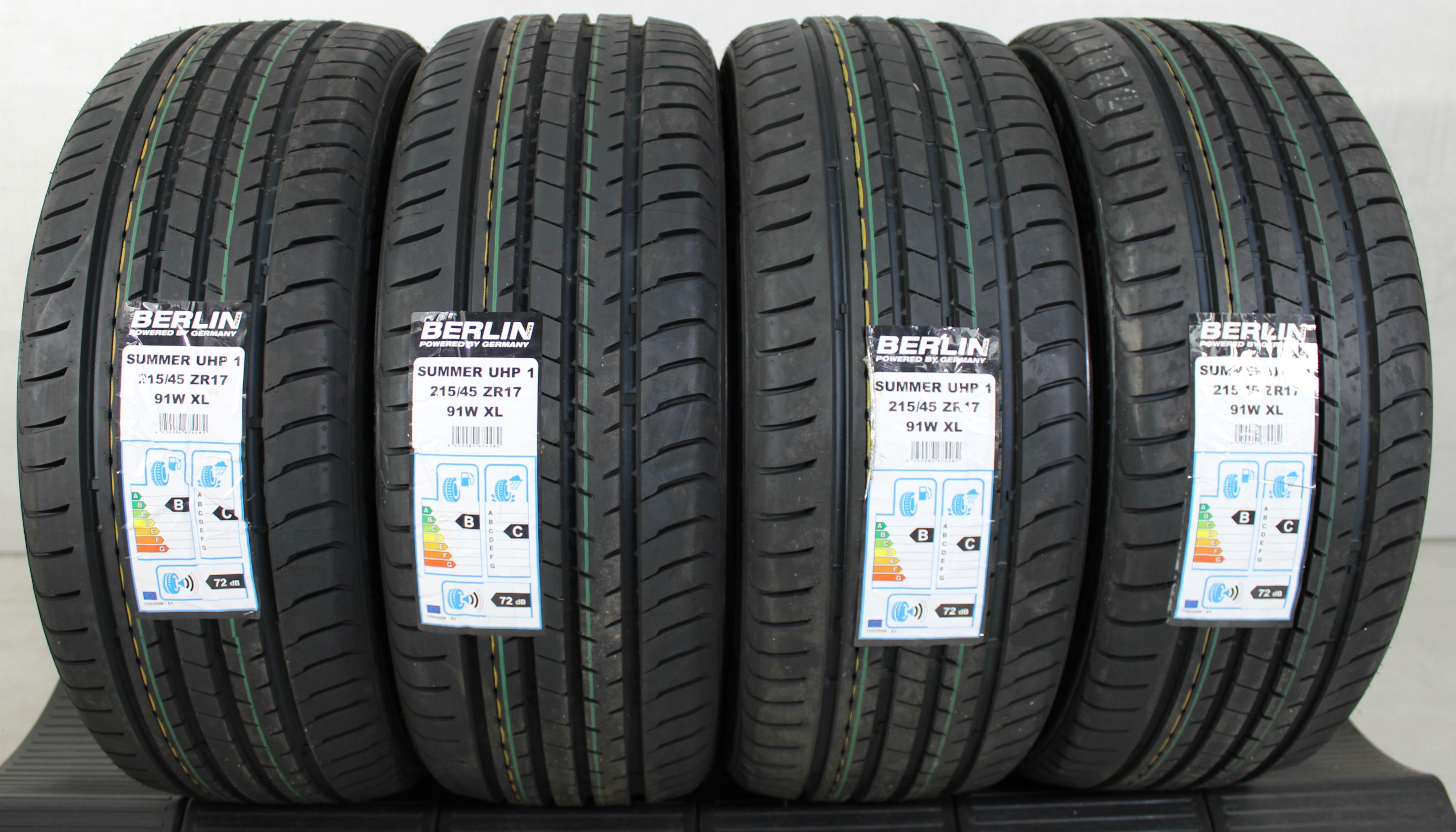 4 x 215/45R17 91W Pneus été Berlin Tires Summer UHP1 2019 XL