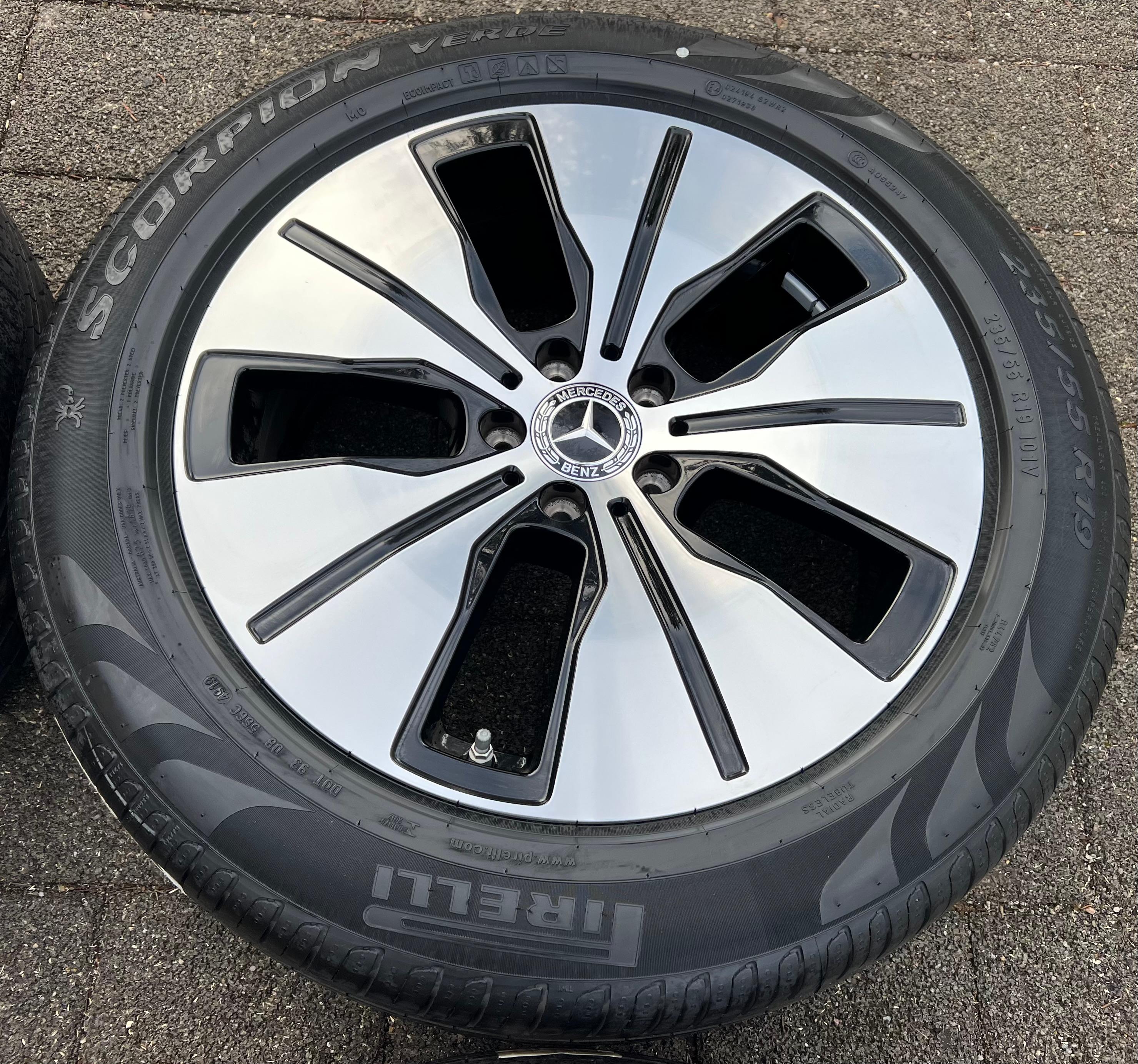 4 ROUES D'ÉTÉ ORIGINALES 19" EN ALUMINIUM MERCEDES EQC N293 235/55R19 101V A2934011200 NEUVES