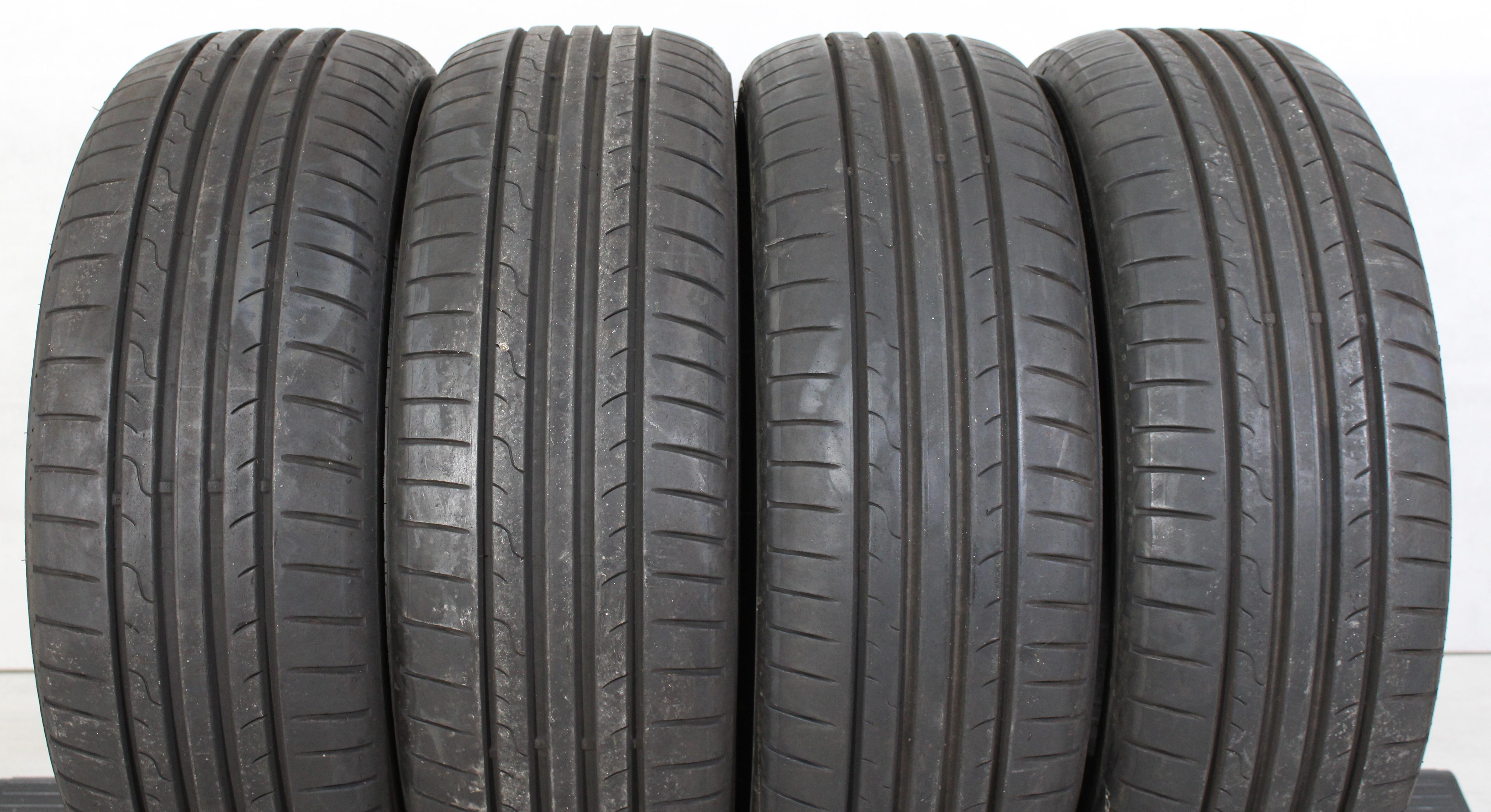 4 x 205/60R16 92V Sommerreifen Dunlop Sport Bluresponse 6,5-7mm 2x2018/2x2021