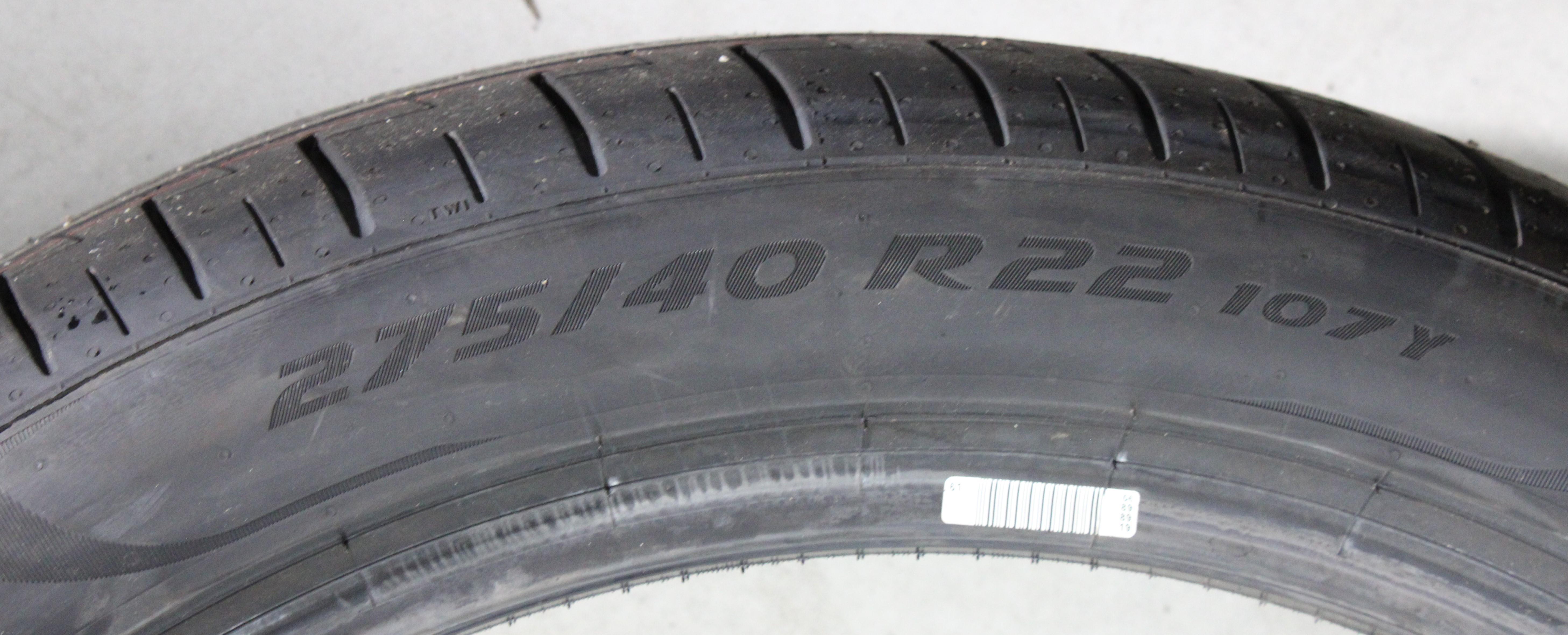 4 pneus été Pirelli P Zero PZ4 1* Elect, 275/40R22 107Y, profil complet, 2023, PNCS XL