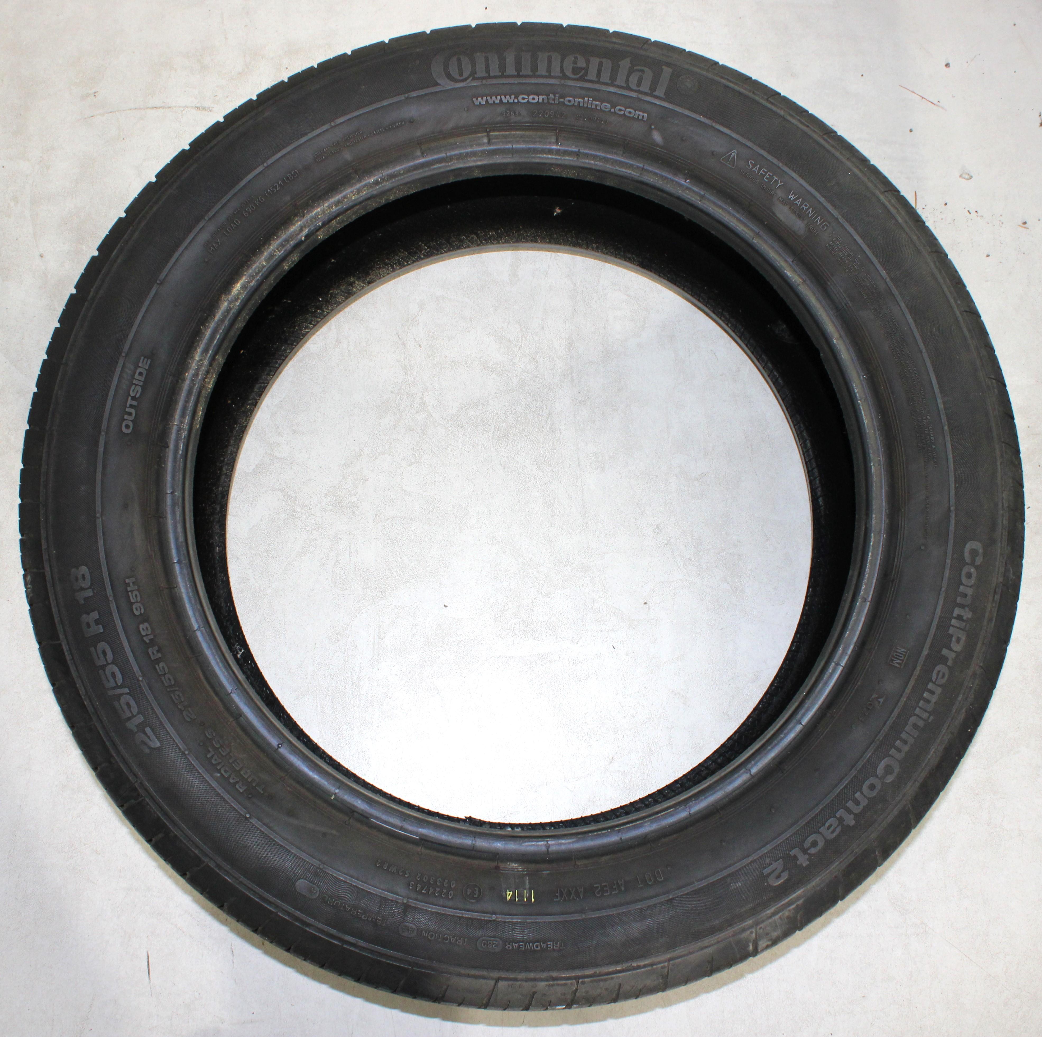 4 x 215/55R18 95H Sommerreifen Continental Premium Contact 2 5,5-6mm 2014