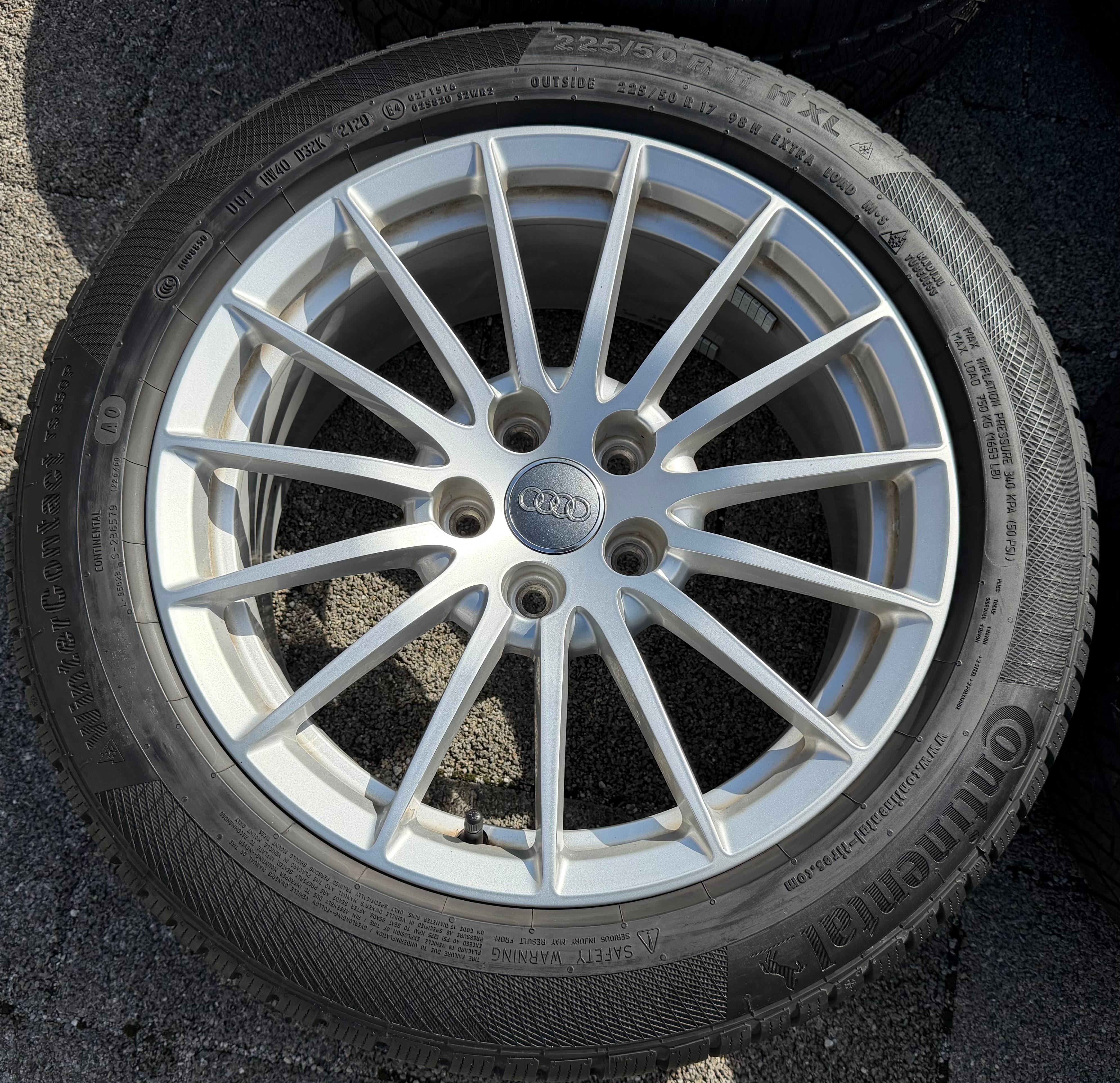 4 ORIGINAL 17" ALU WINTERRÄDER AUDI A5 F5 8W 225/50R17 98H 8W0601025AE CONTINENTAL