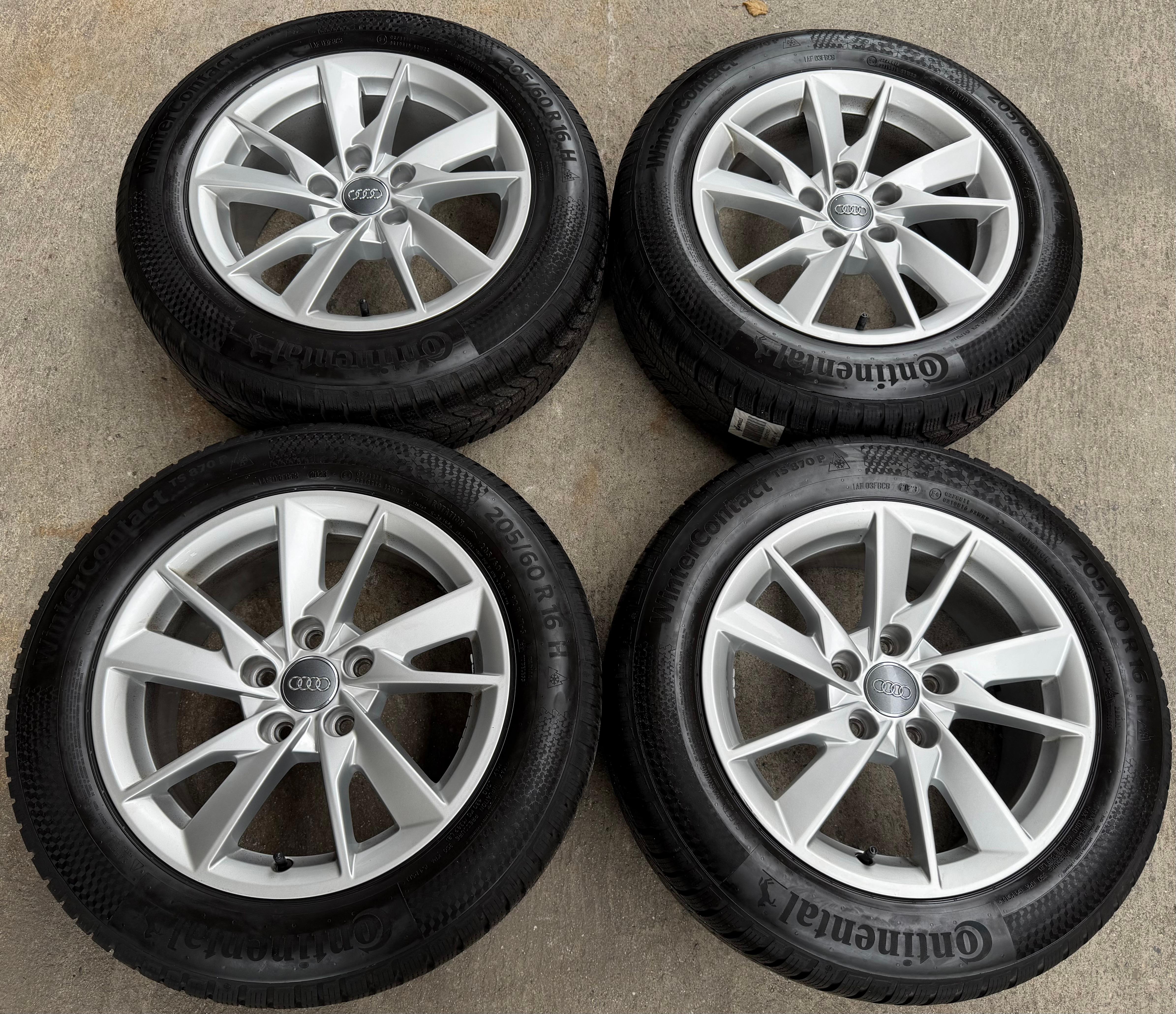 4 Original Alu Winterräder Audi A4 8W B9 8W0601025A 205/60R16 92H Continental