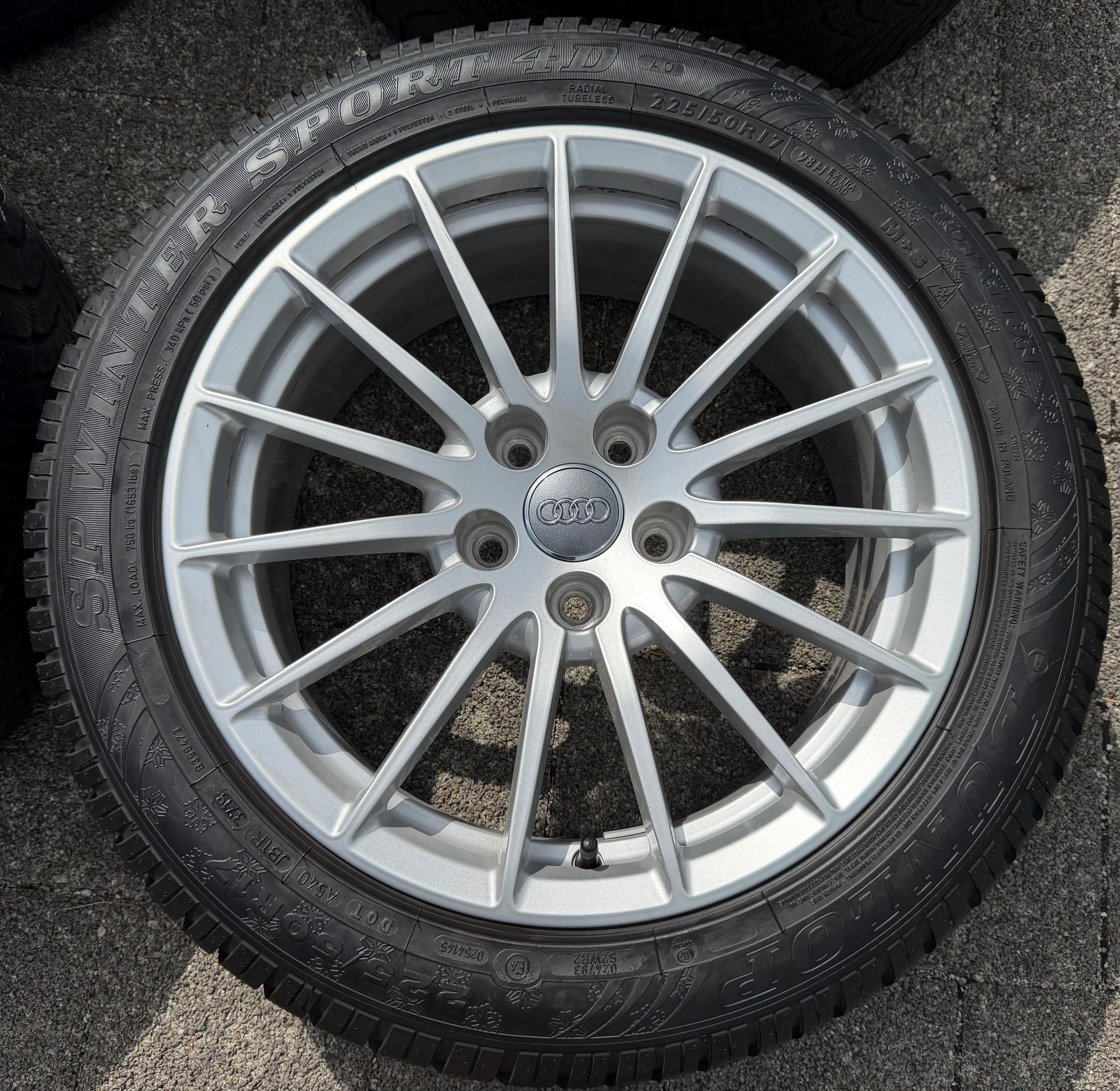 4 ORIGINAL 17" ALU WINTERRÄDER AUDI A5 F5 8W 225/50R17 98H 8W0601025AE DUNLOP
