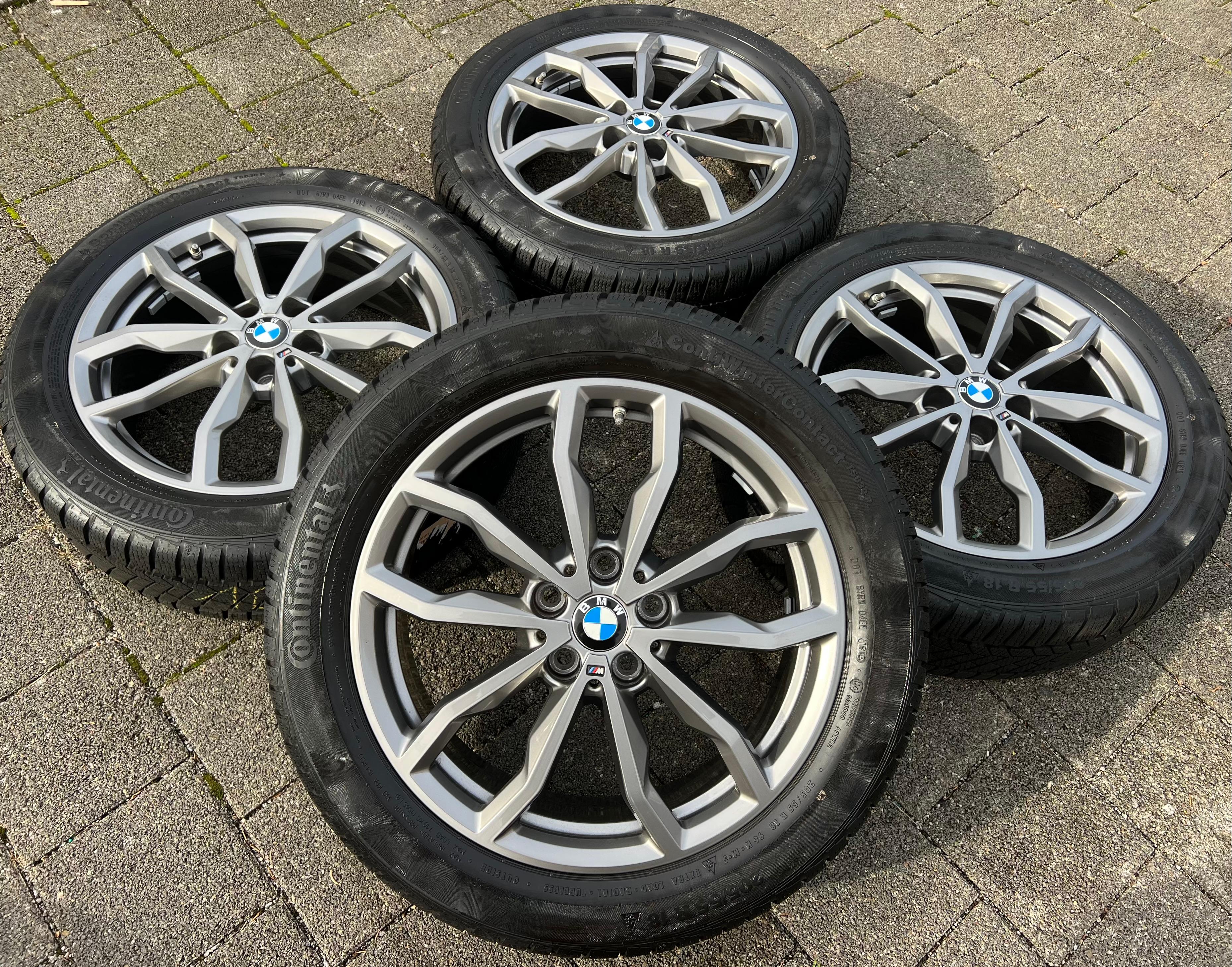 4 CERCHI INVERNALI ORIGINALI IN ALLUMINIO DA 18" BMW X1 F48 X2 F39 STYLING M711 205/55R18 96H RDKS