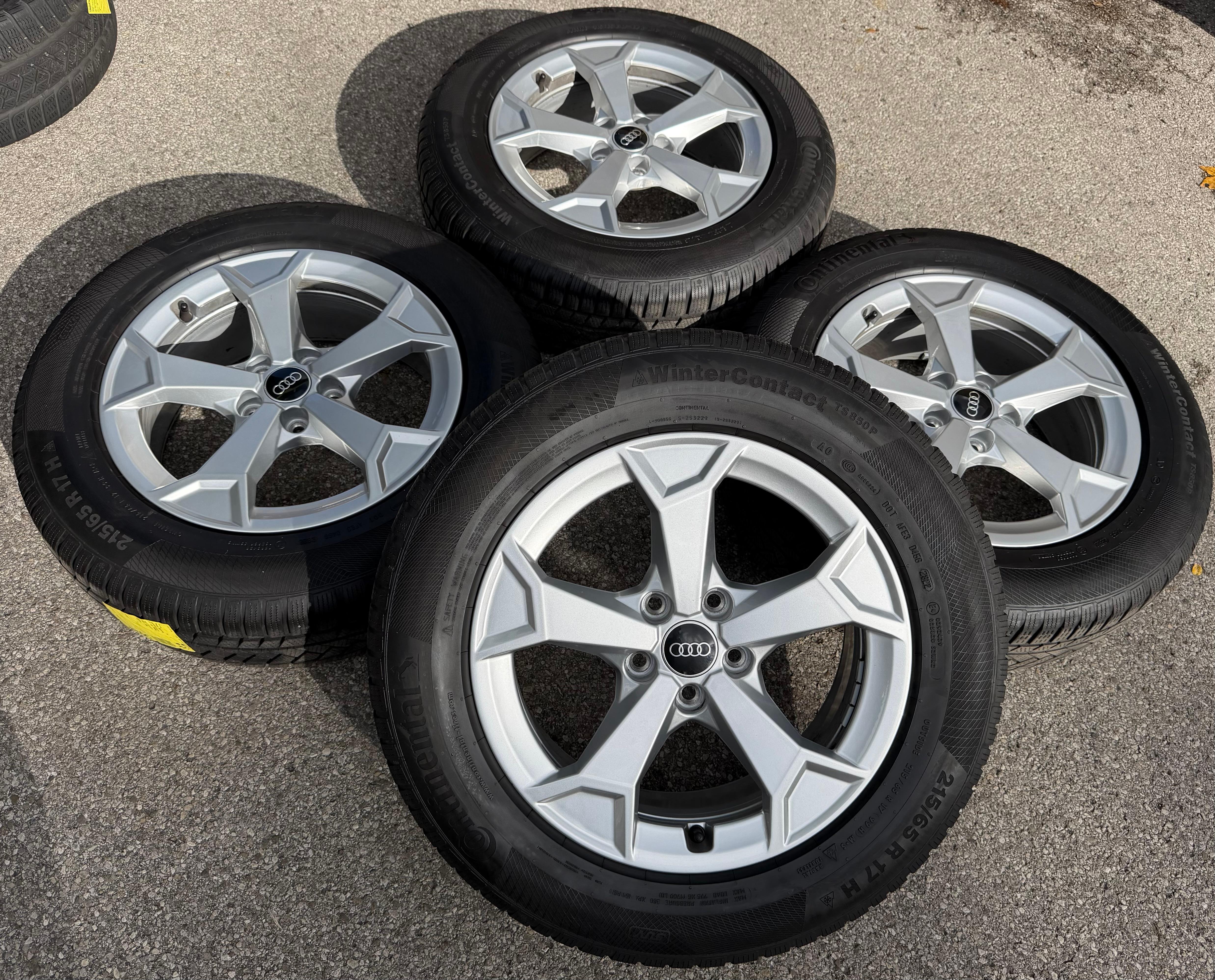 4 ruedas de invierno de aluminio originales de 17" para AUDI Q3 F3 F3N 215/65R17 99H Continental 2022