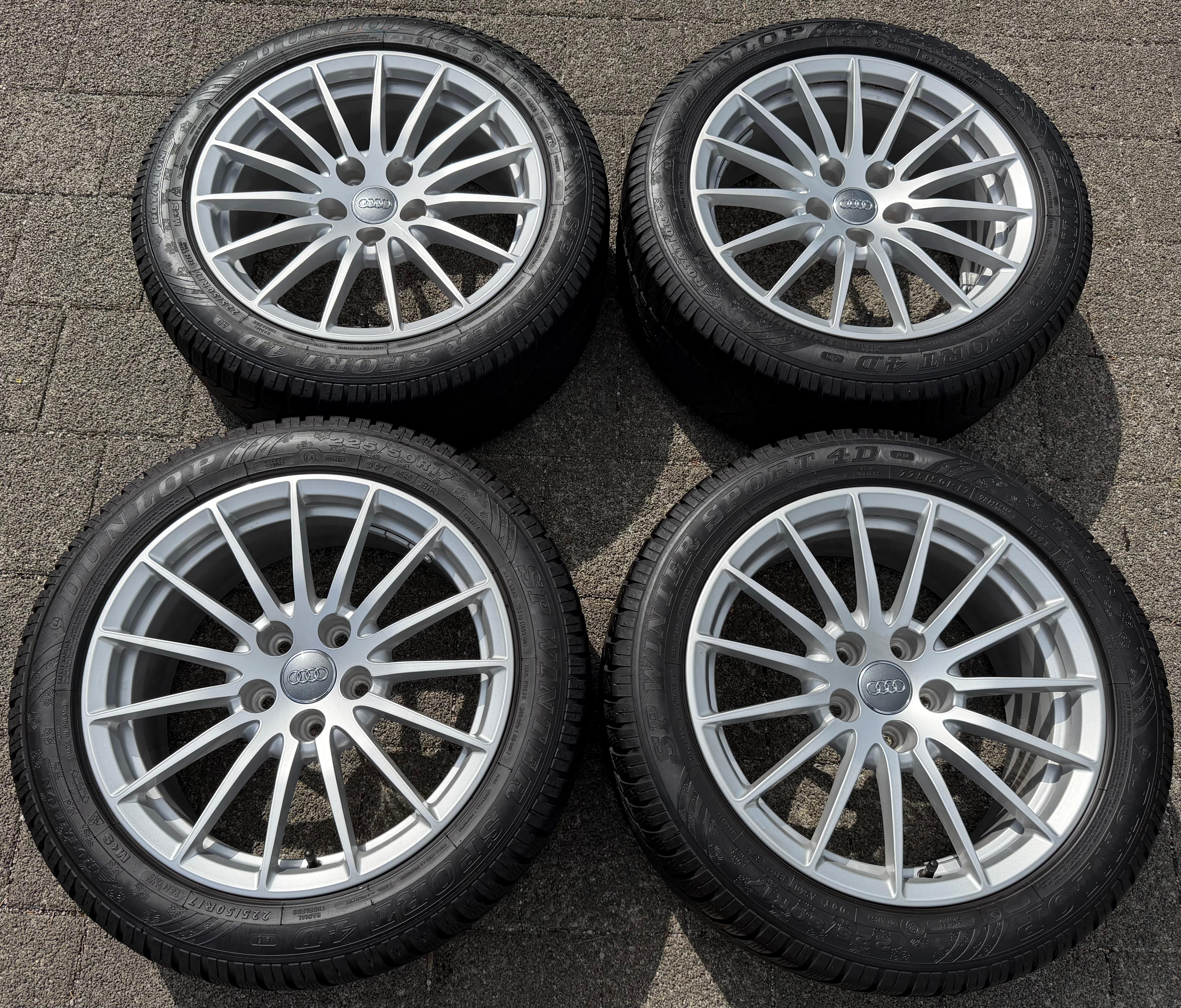 4 ORIGINAL 17" ALU WINTERRÄDER AUDI A5 F5 8W 225/50R17 98H 8W0601025AE DUNLOP